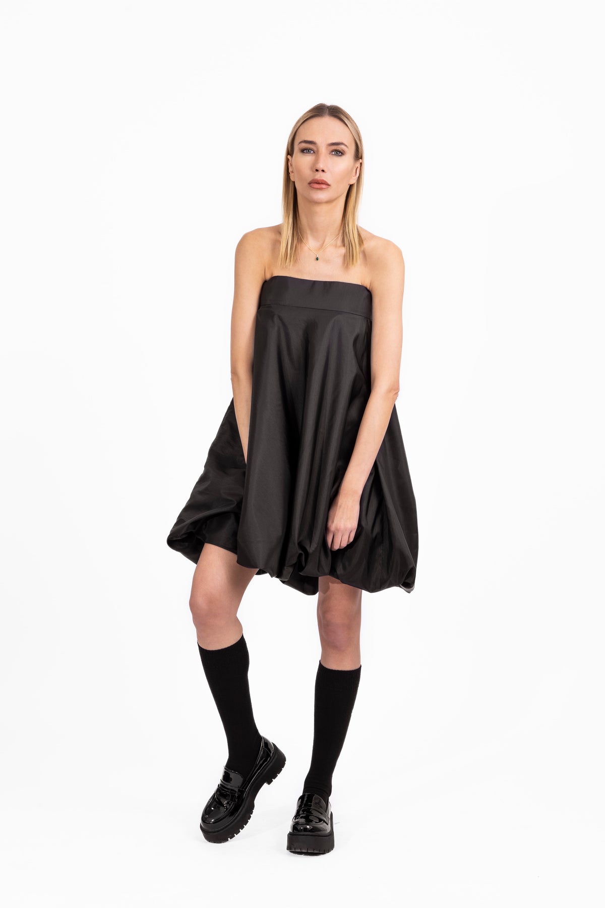 Bamboo Fleece Tiered Dress (Bubble Tea Time Print)