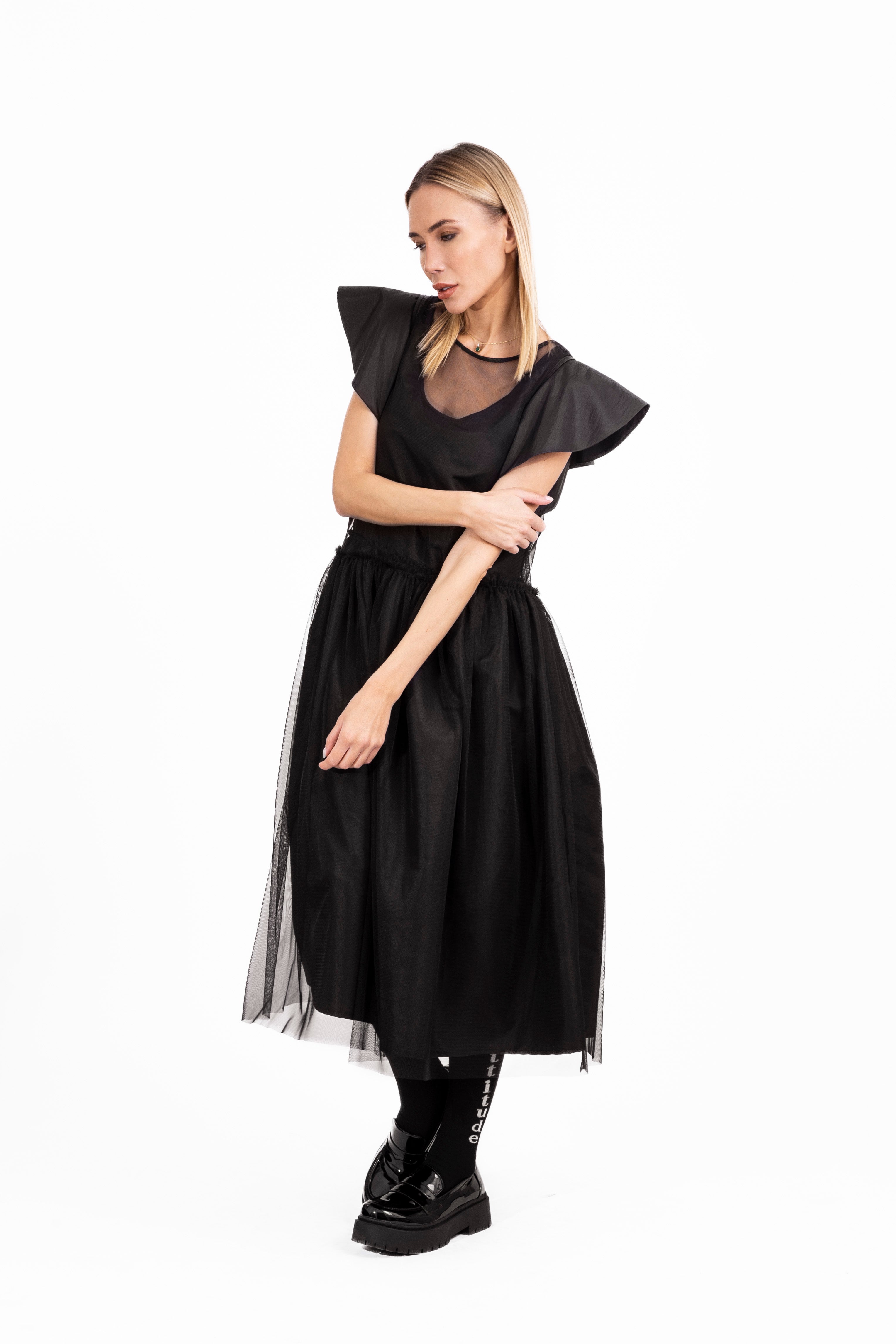 Classic Dress With Butterfly Sleeves