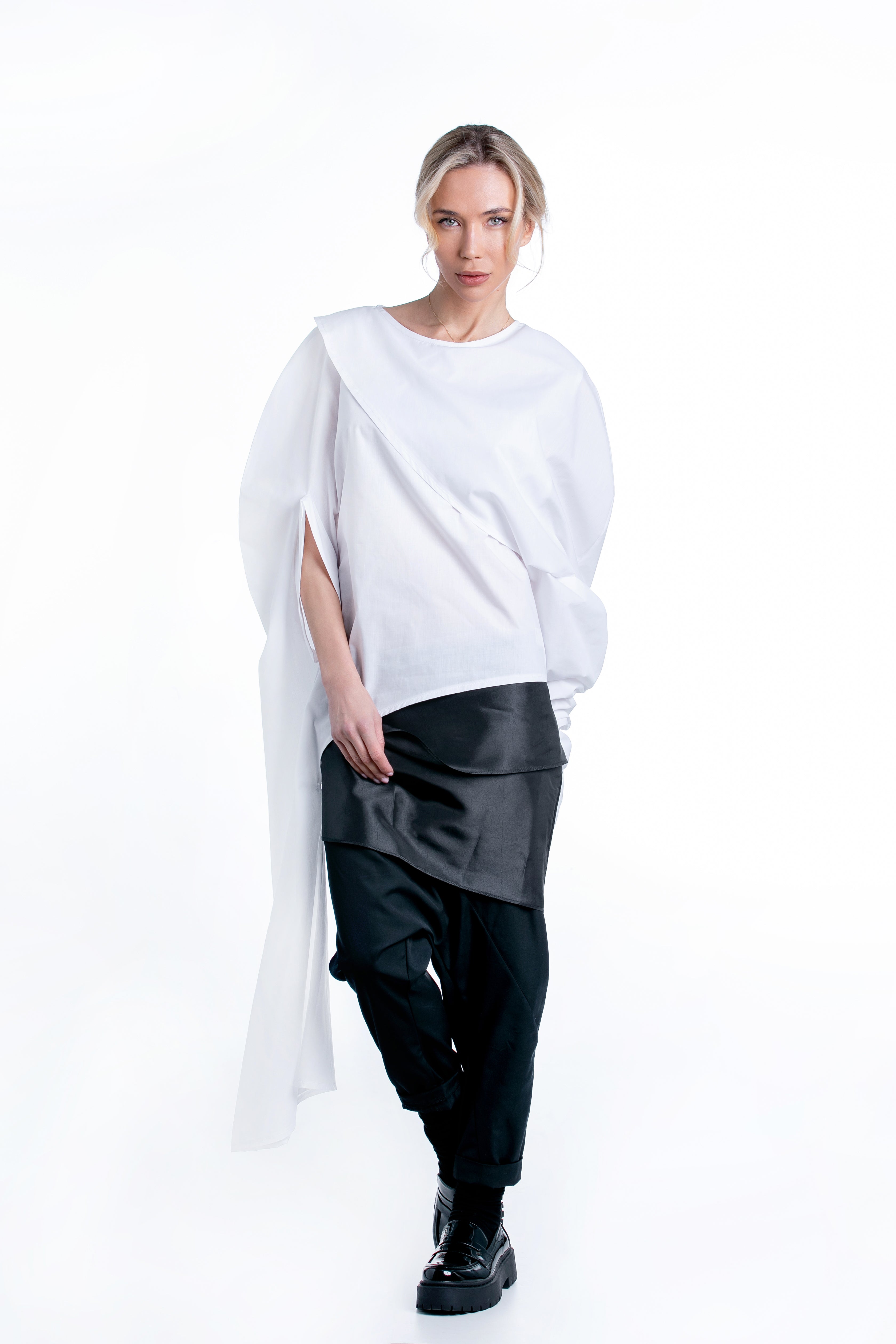 Harem Capri Pants with Wide Taffeta Belts