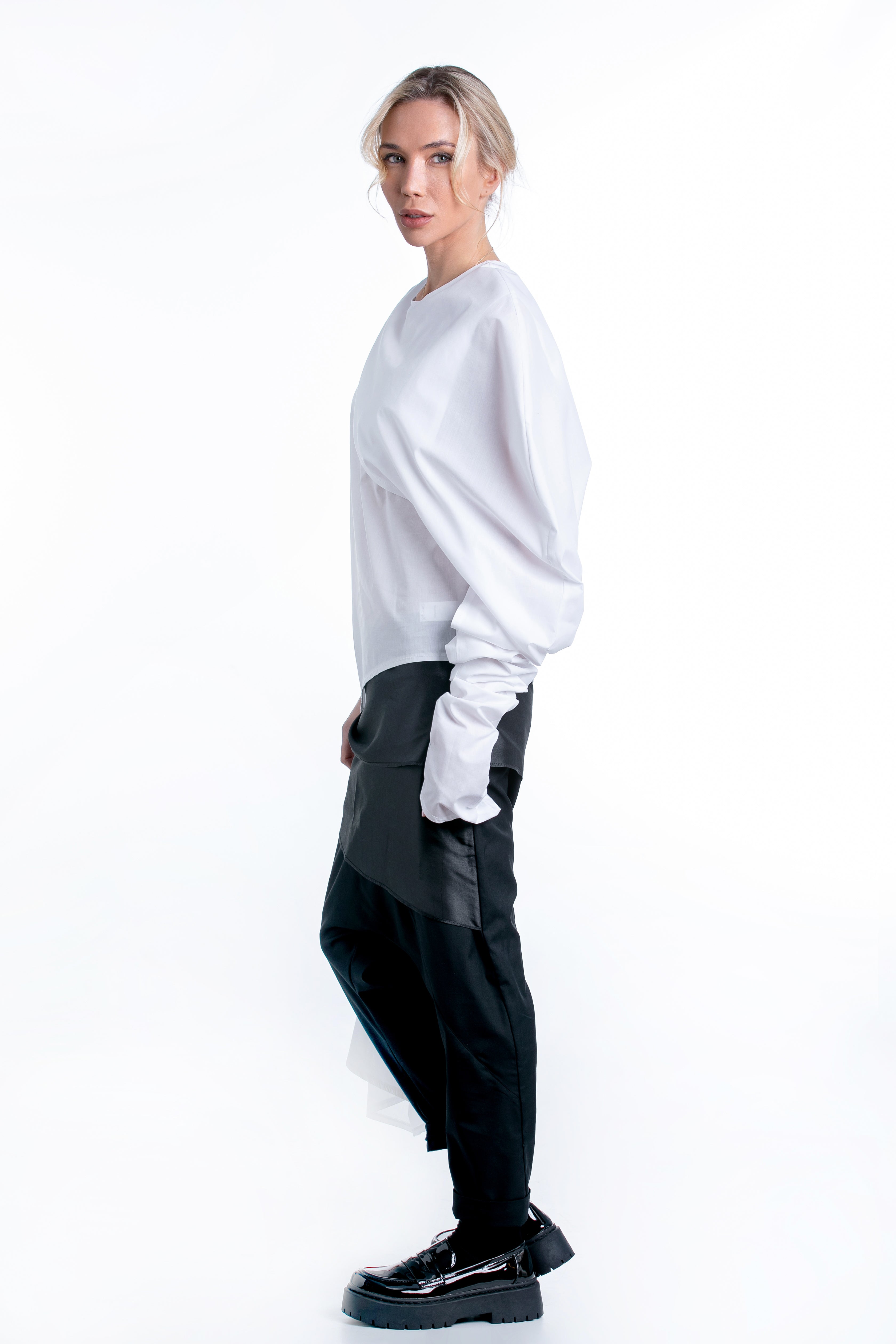 Cotton Shirt with Statement Sleeves