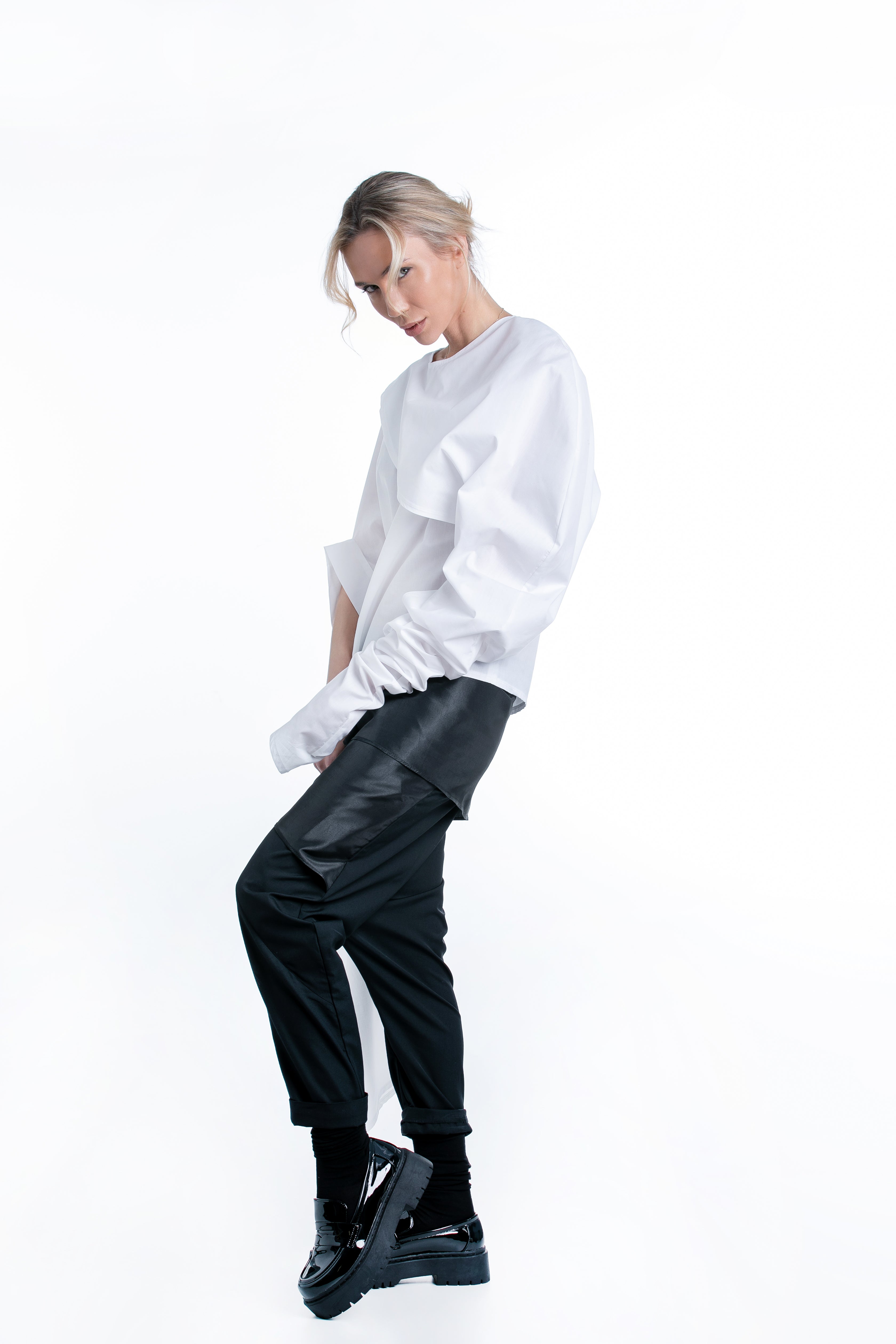 Cotton Shirt with Statement Sleeves
