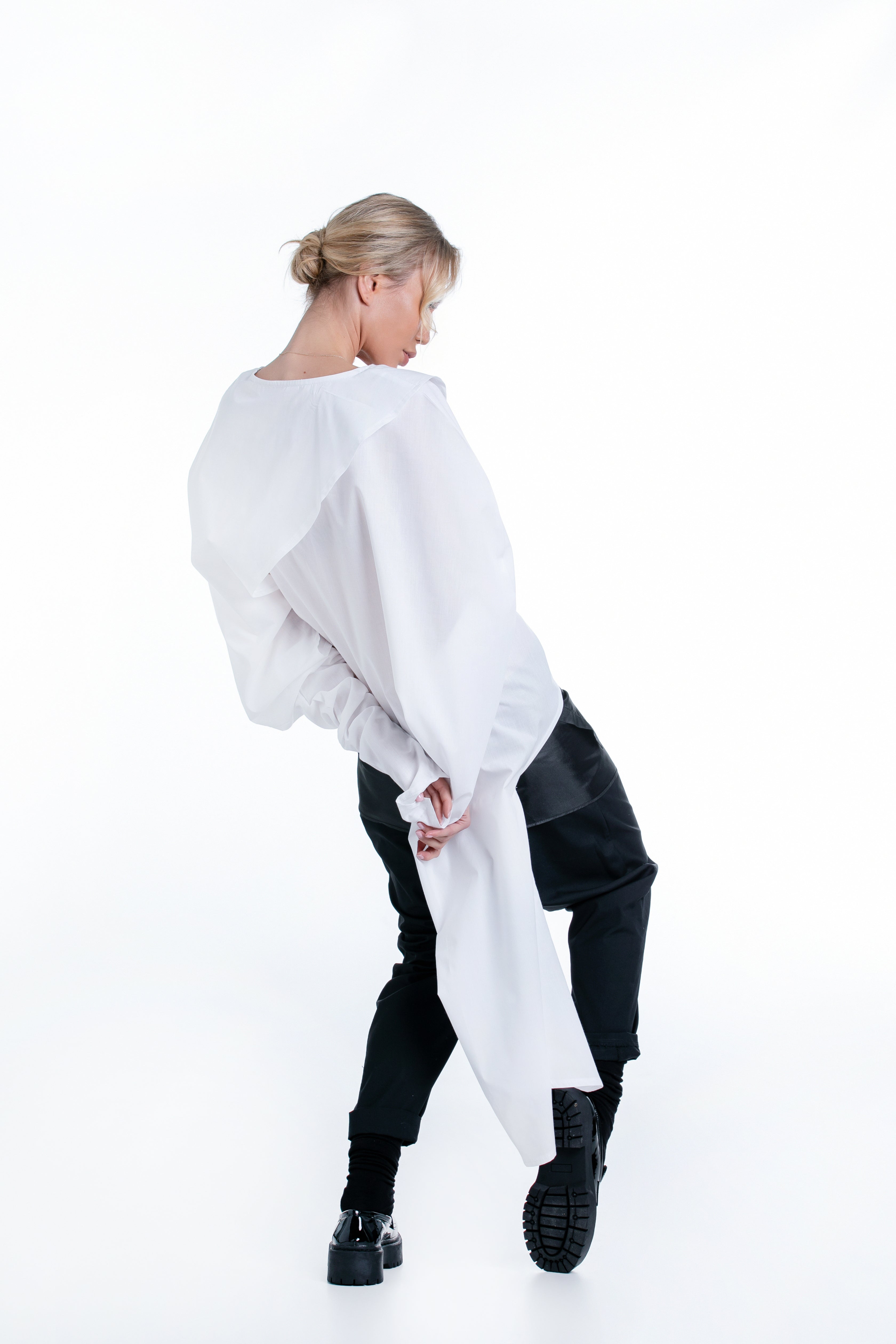Cotton Shirt with Statement Sleeves