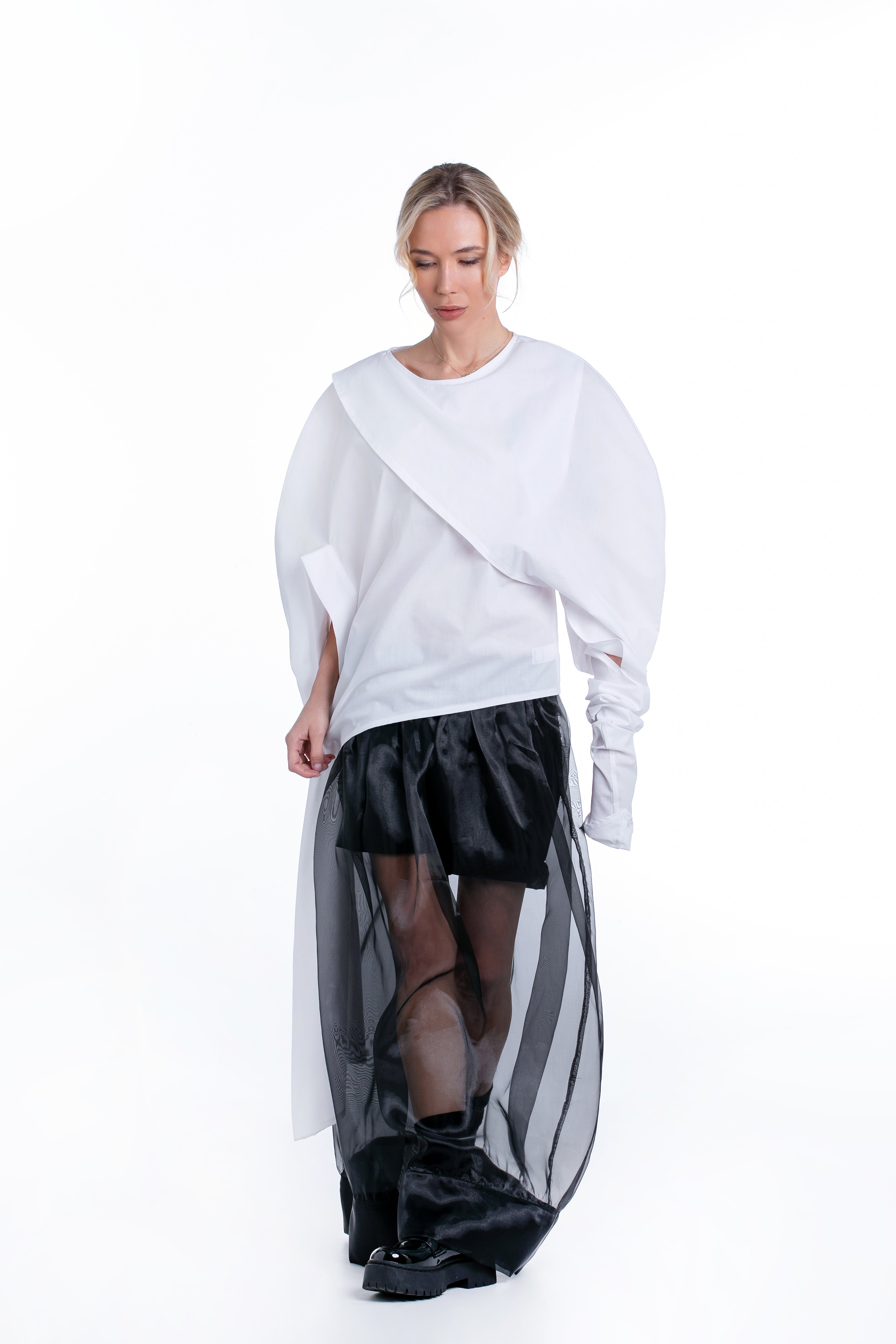 Shorts with Organza Overskirt