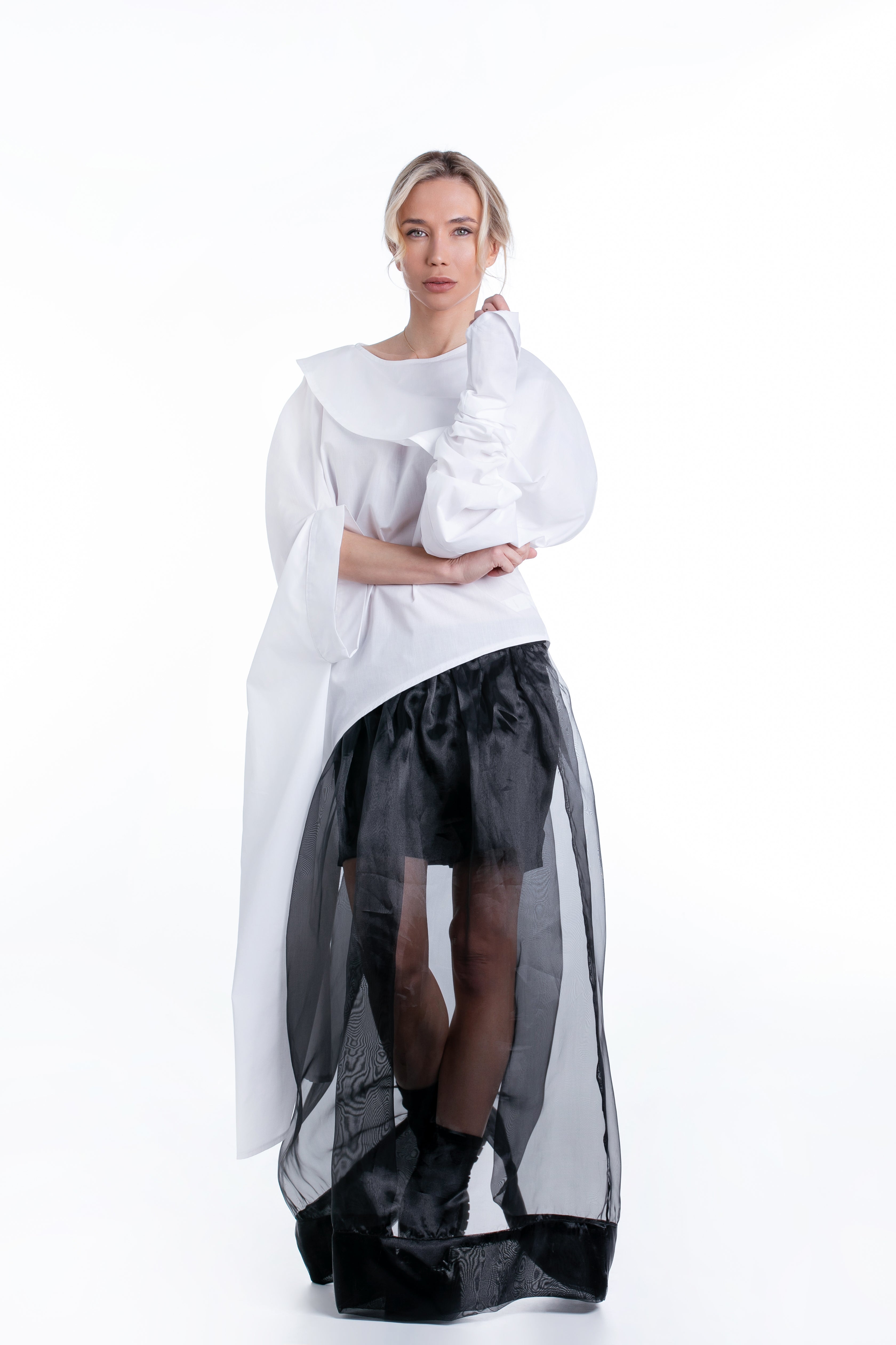 Shorts with Organza Overskirt