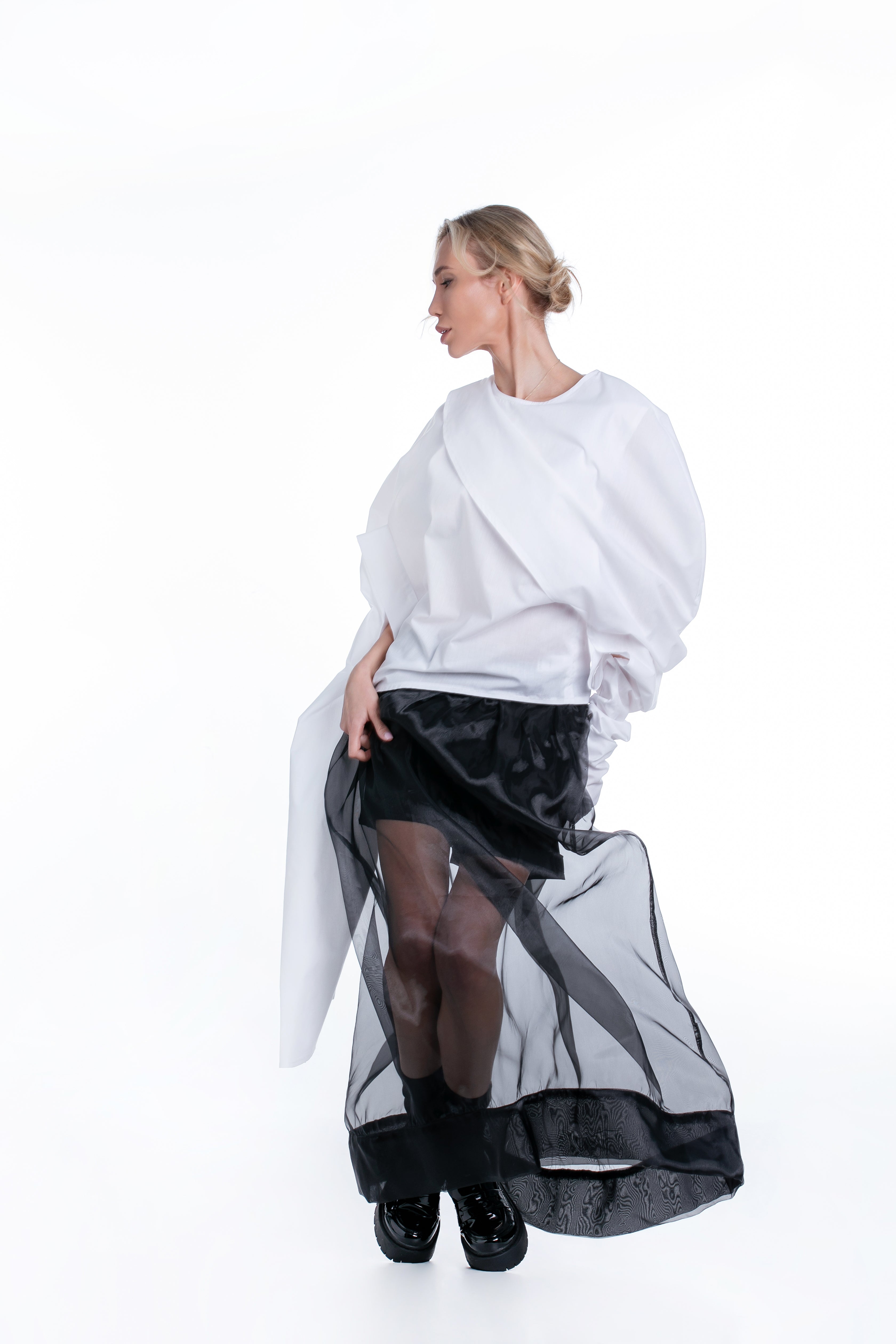 Shorts with Organza Overskirt