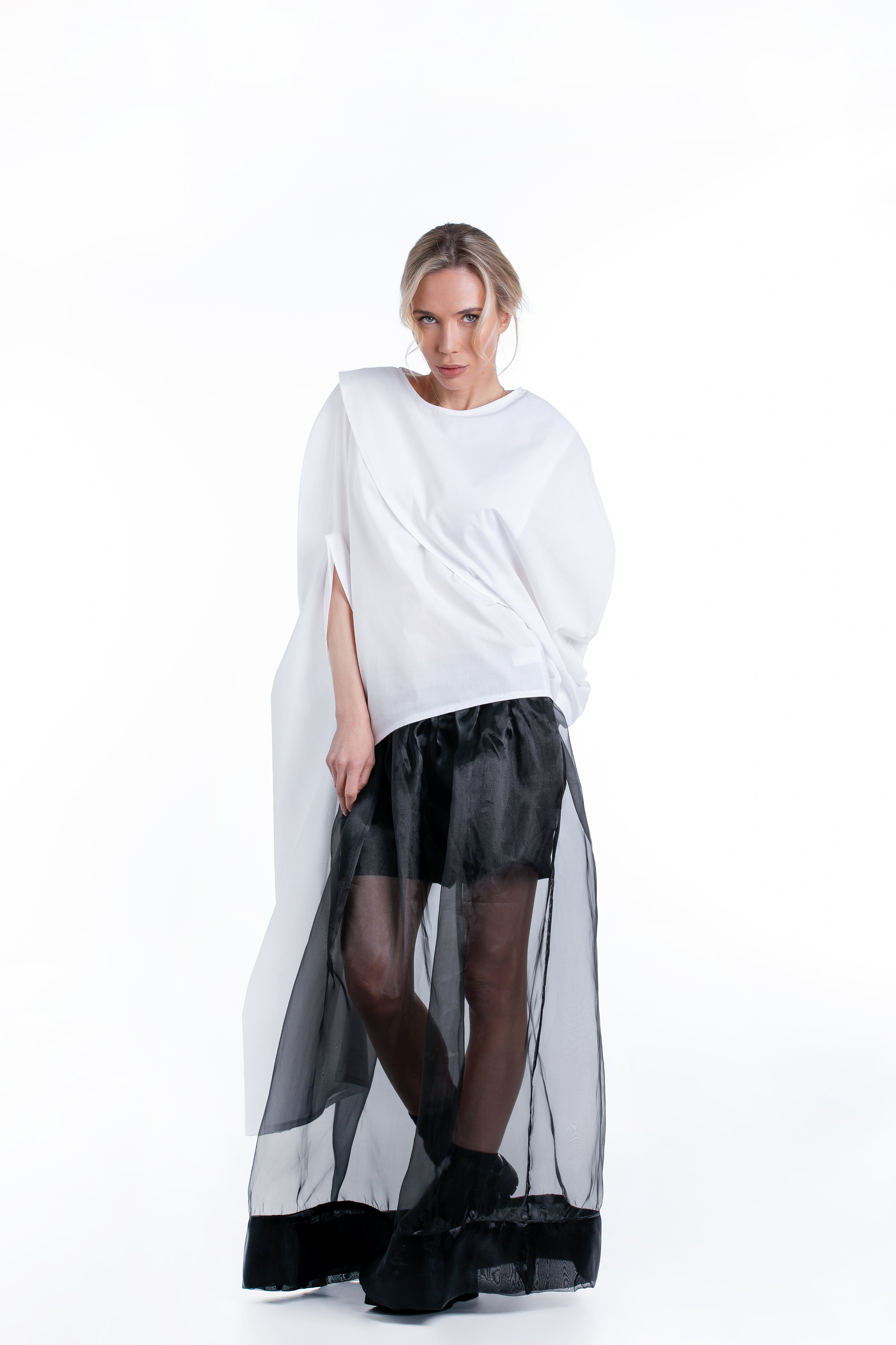 Shorts with Organza Overskirt