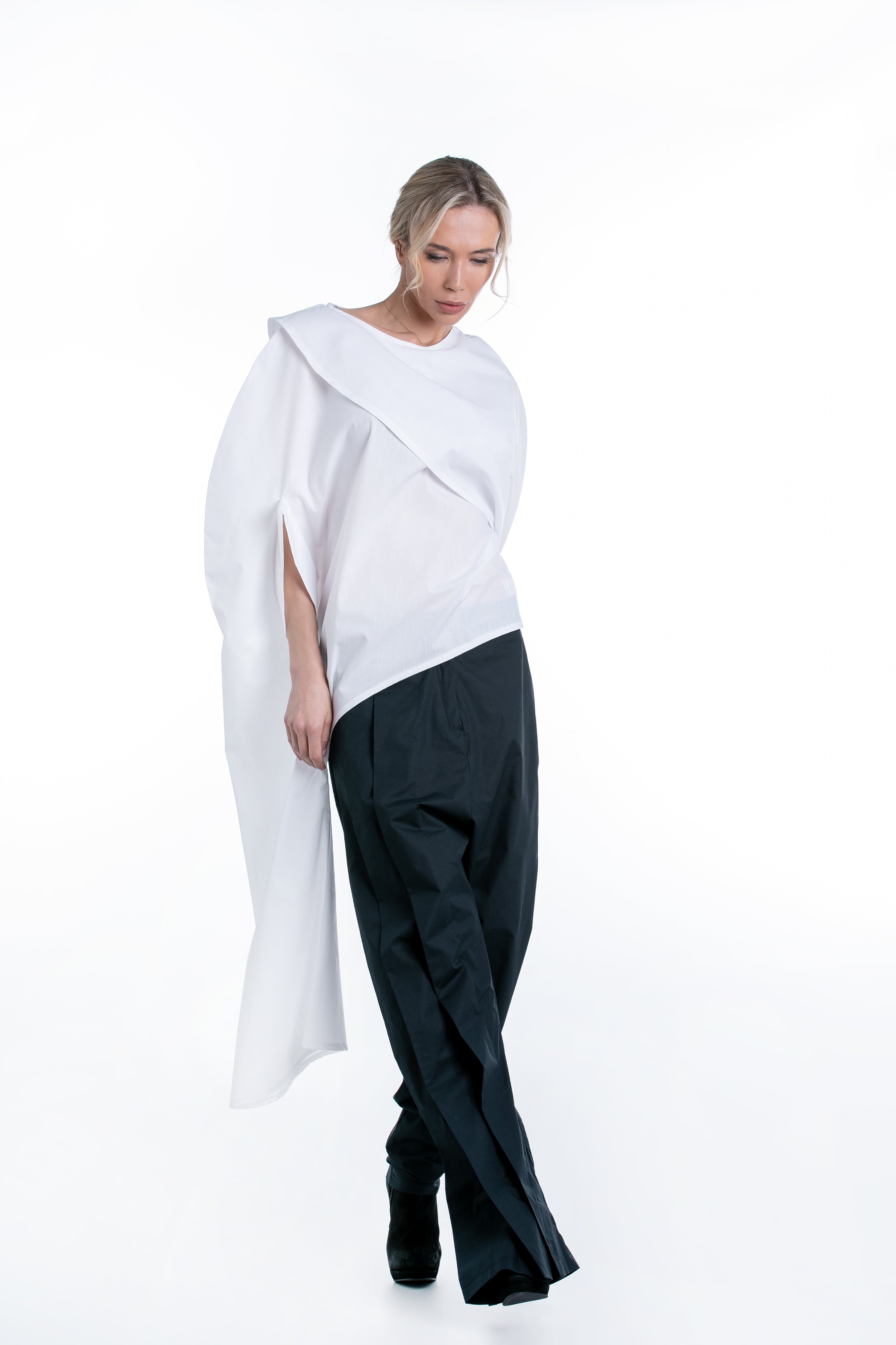 Asymmetric Pants with Low Waist
