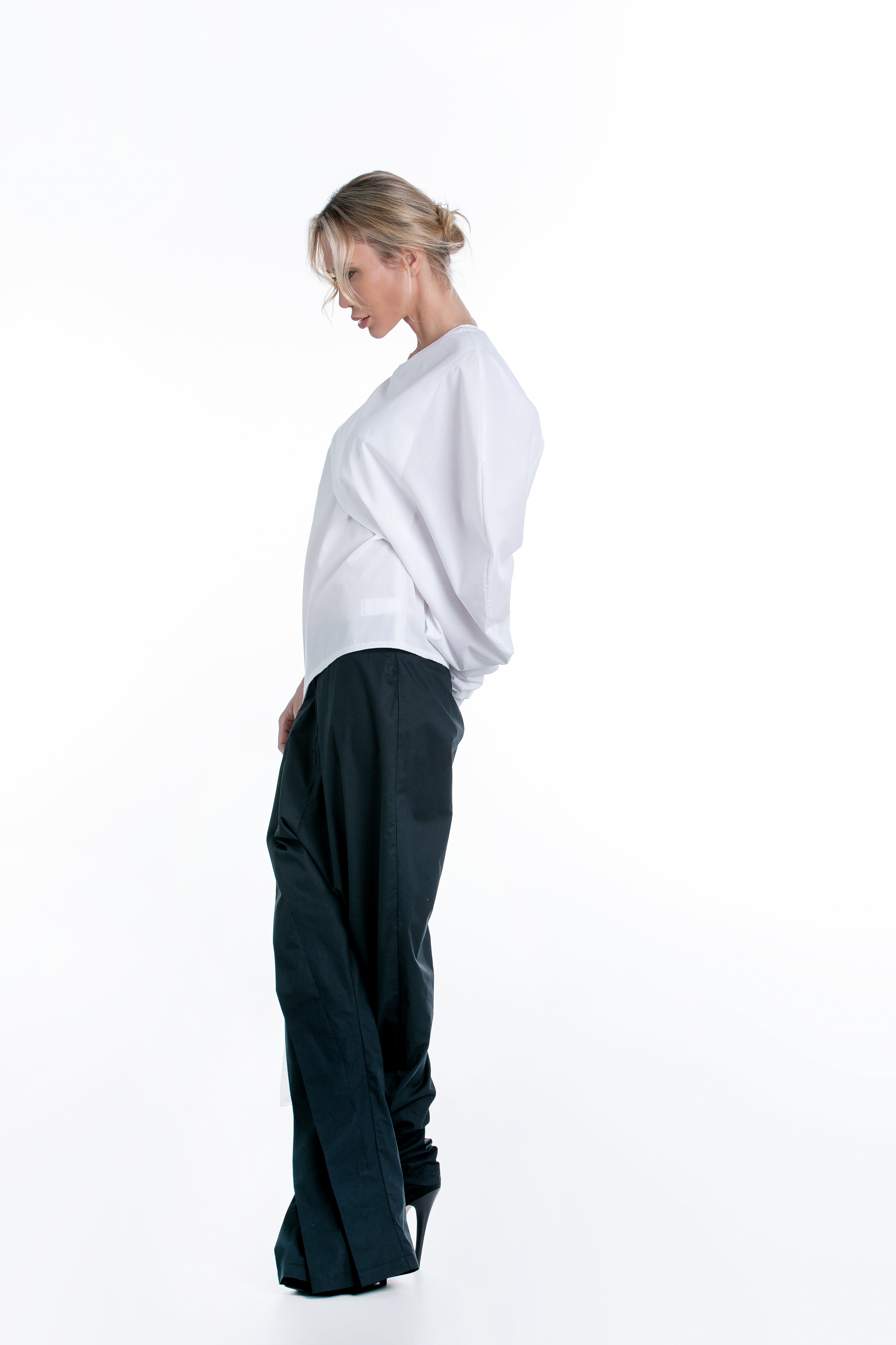 Asymmetric Pants with Low Waist