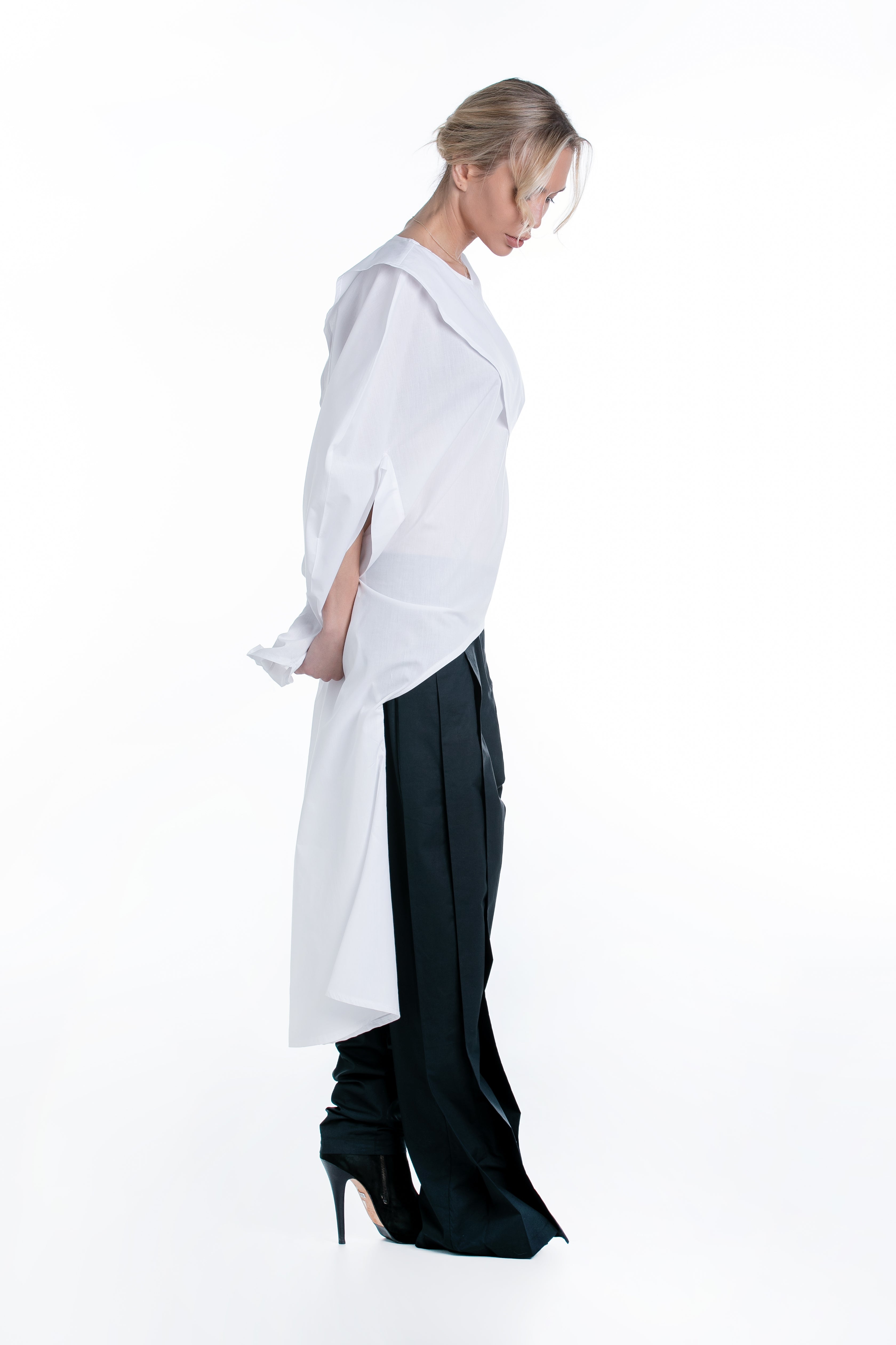 Asymmetric Pants with Low Waist