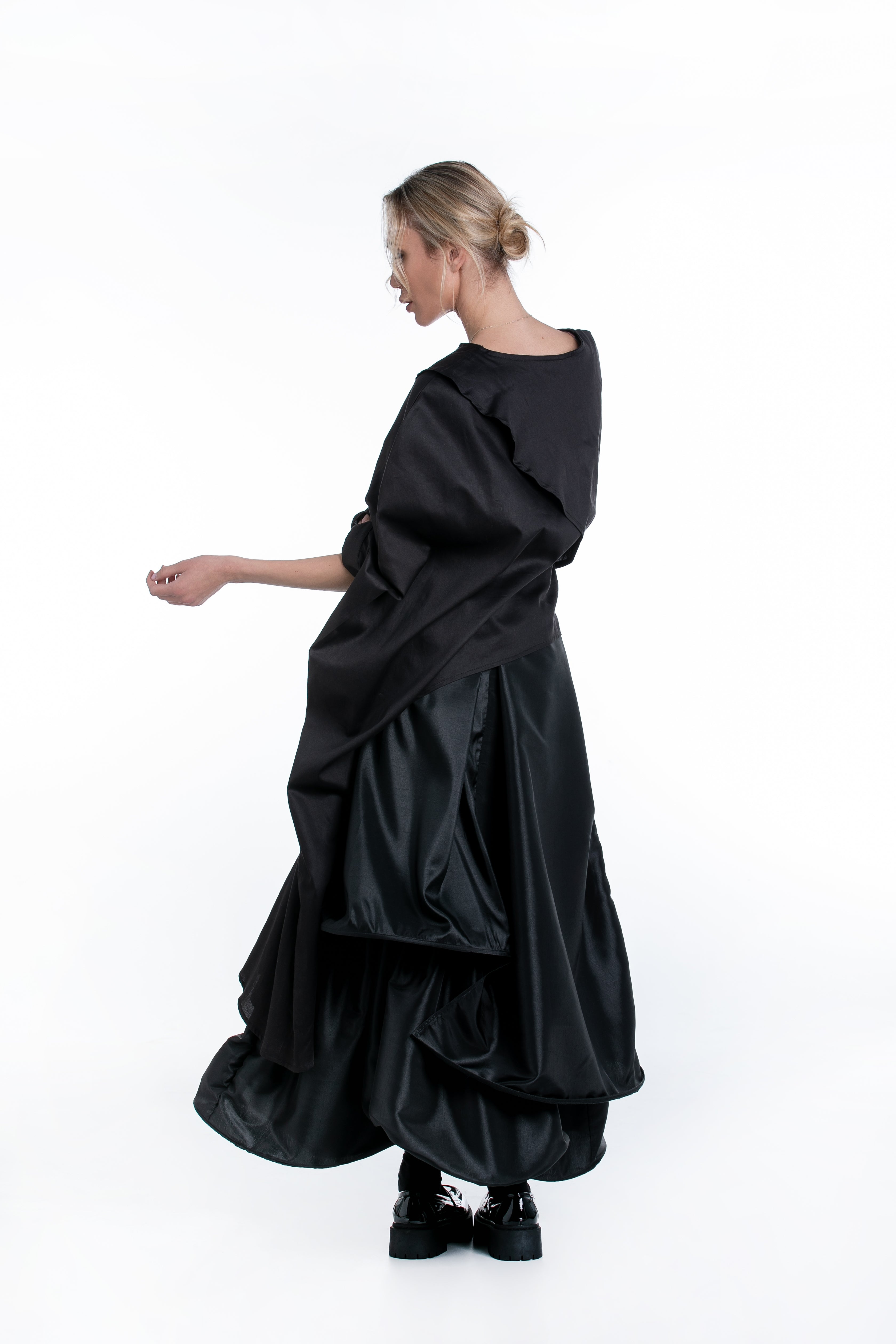 Asymmetrical Shirt with Statement Sleeves