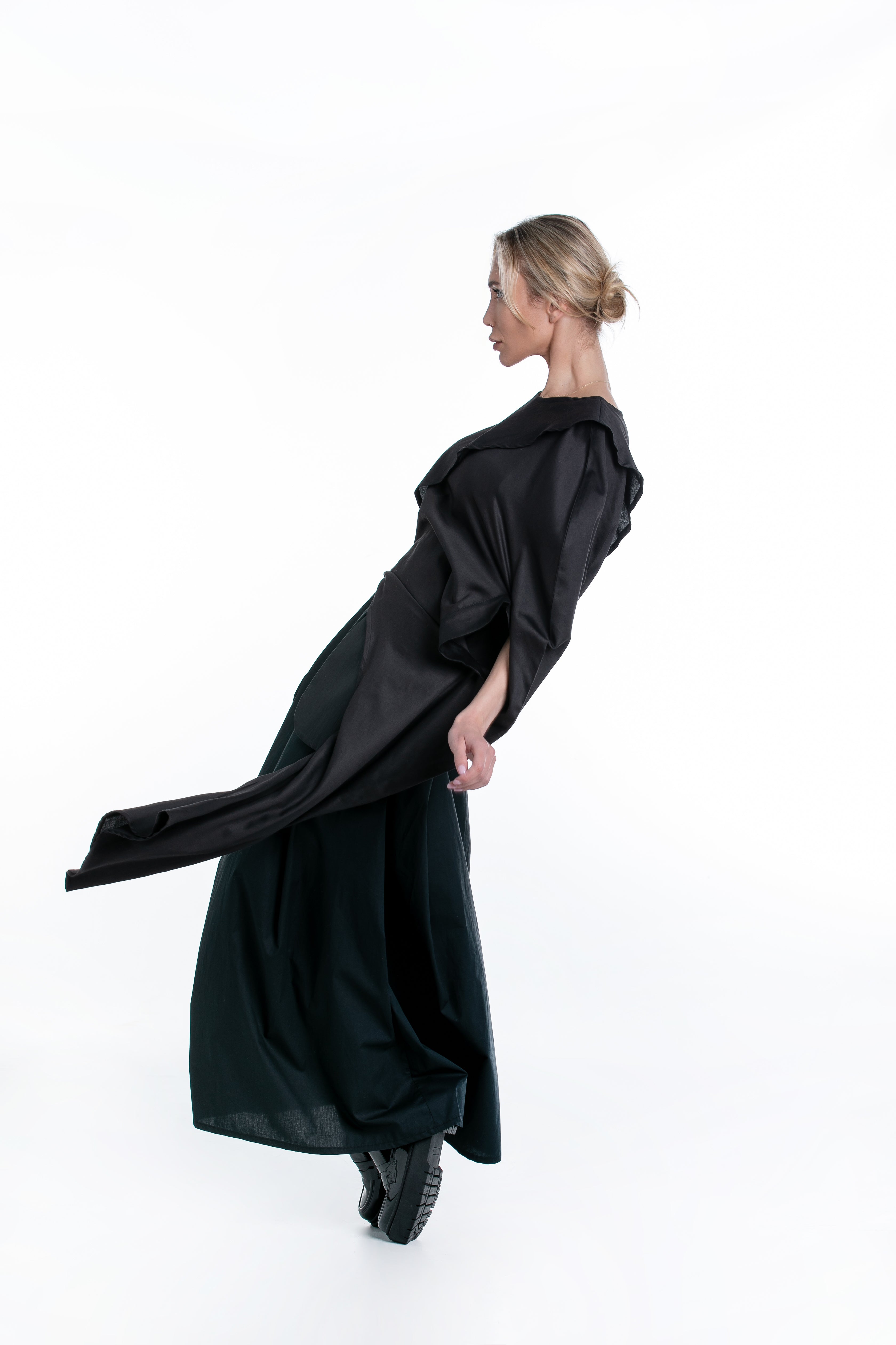 Asymmetrical Shirt with Statement Sleeves