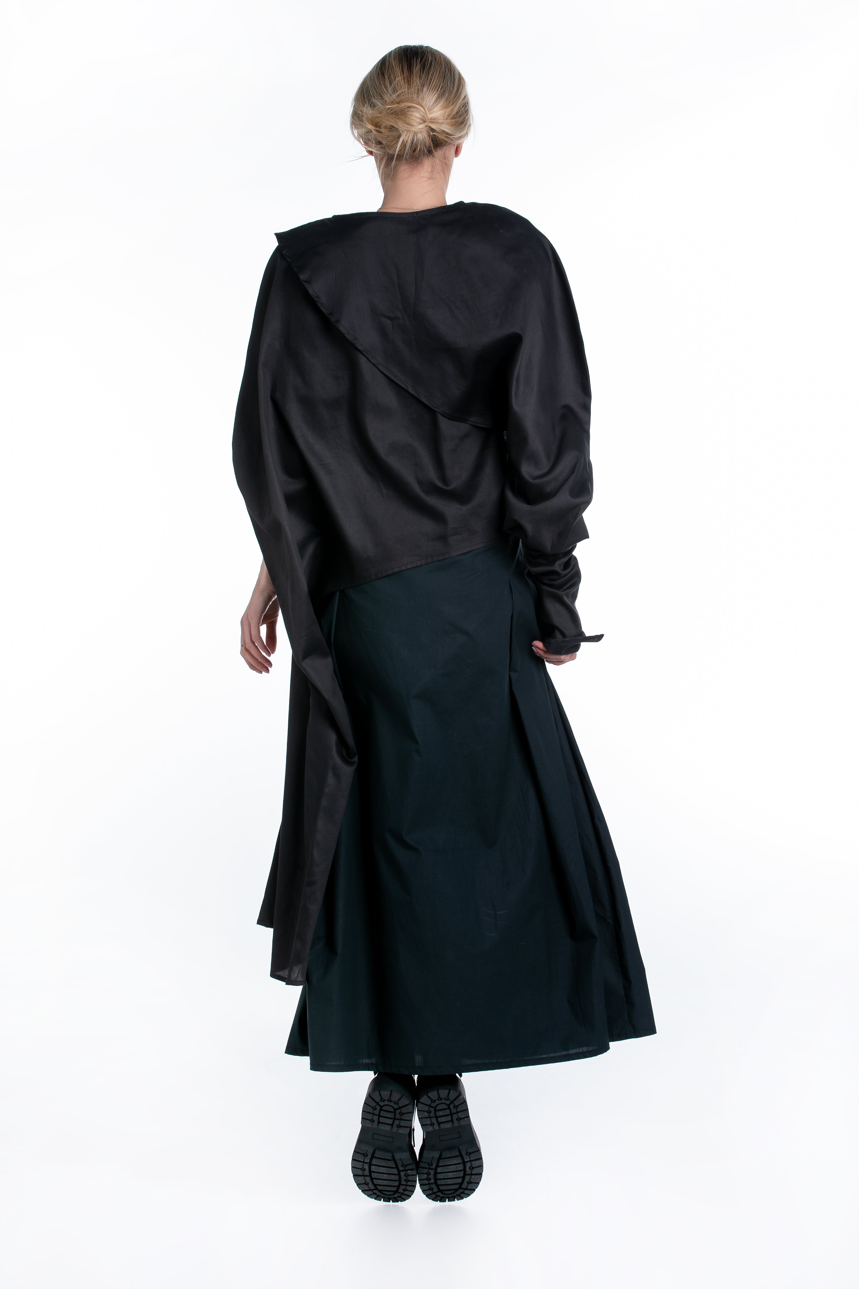 Asymmetrical Shirt with Statement Sleeves