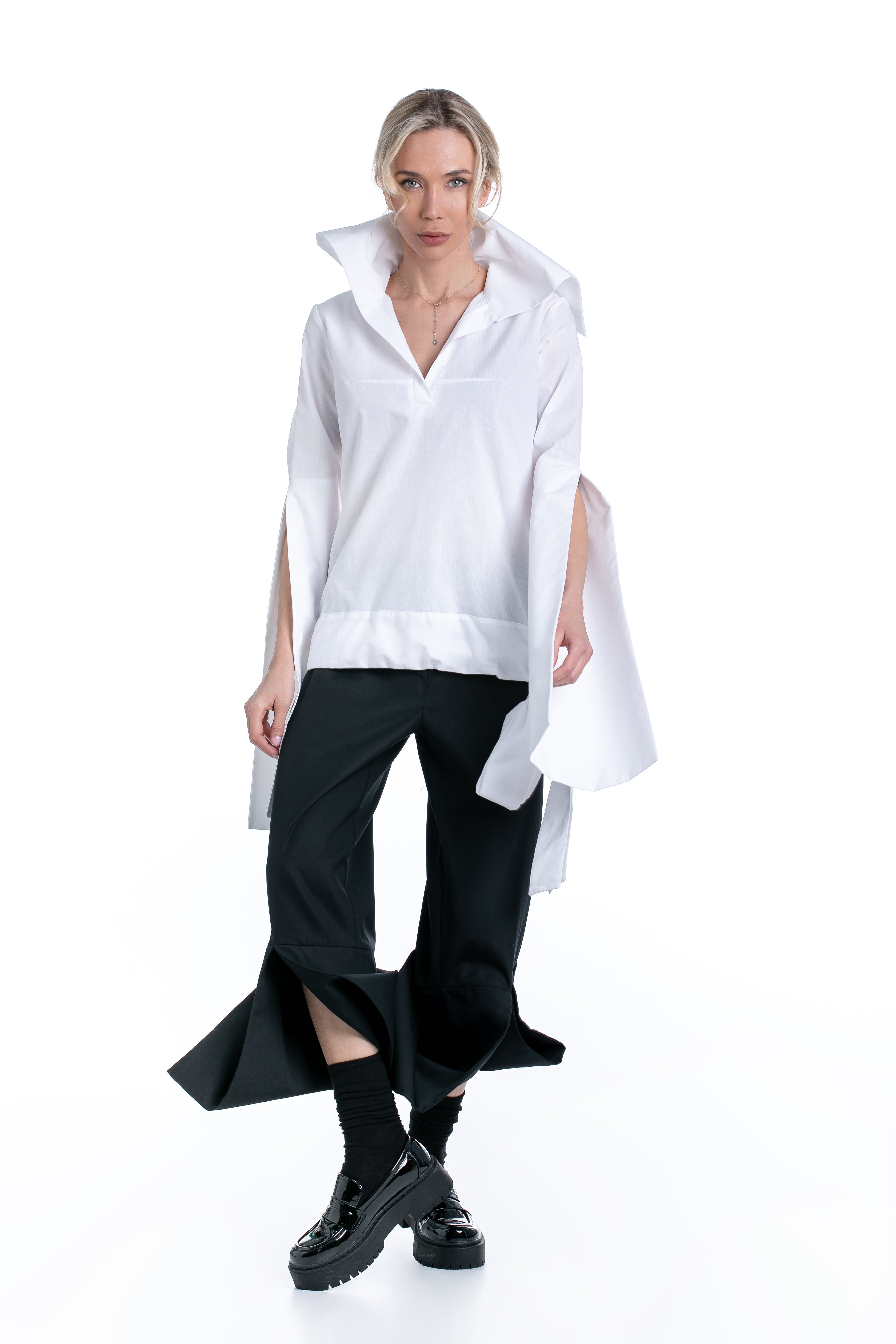 Avant-garde Pants with Oversized Cuffs