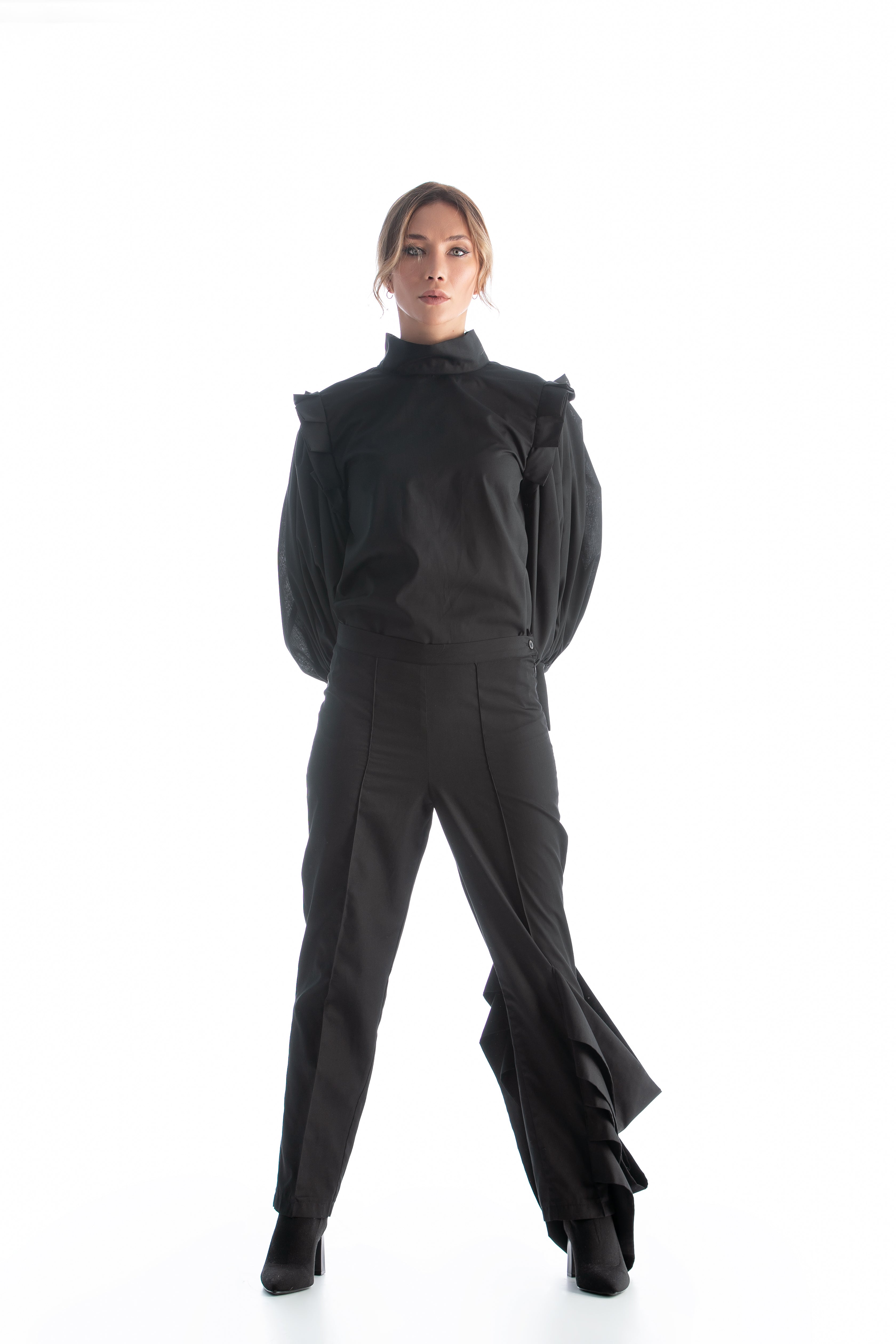 Asymmetrical High Rise Pants