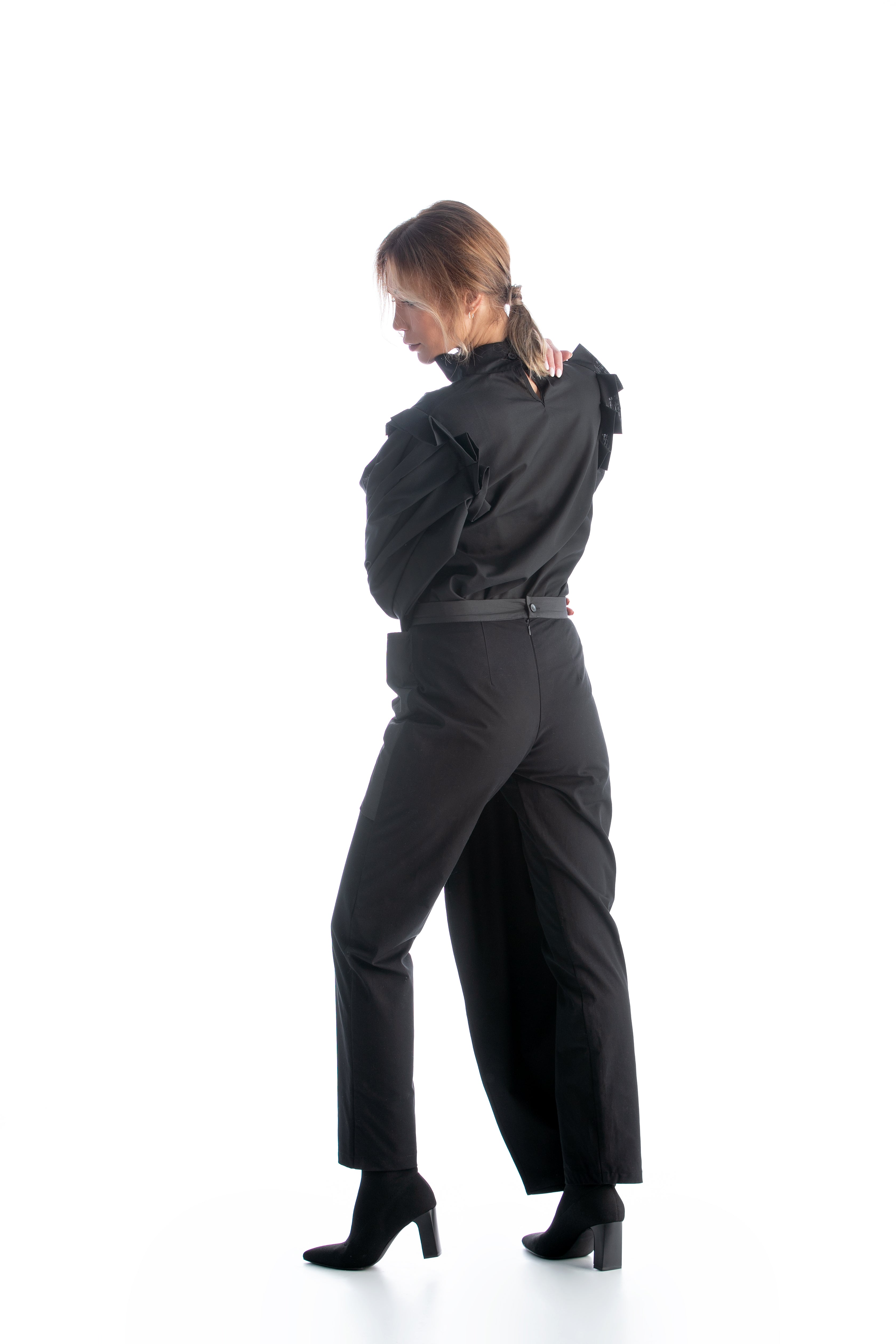 Black Trousers with Taffeta Pocket