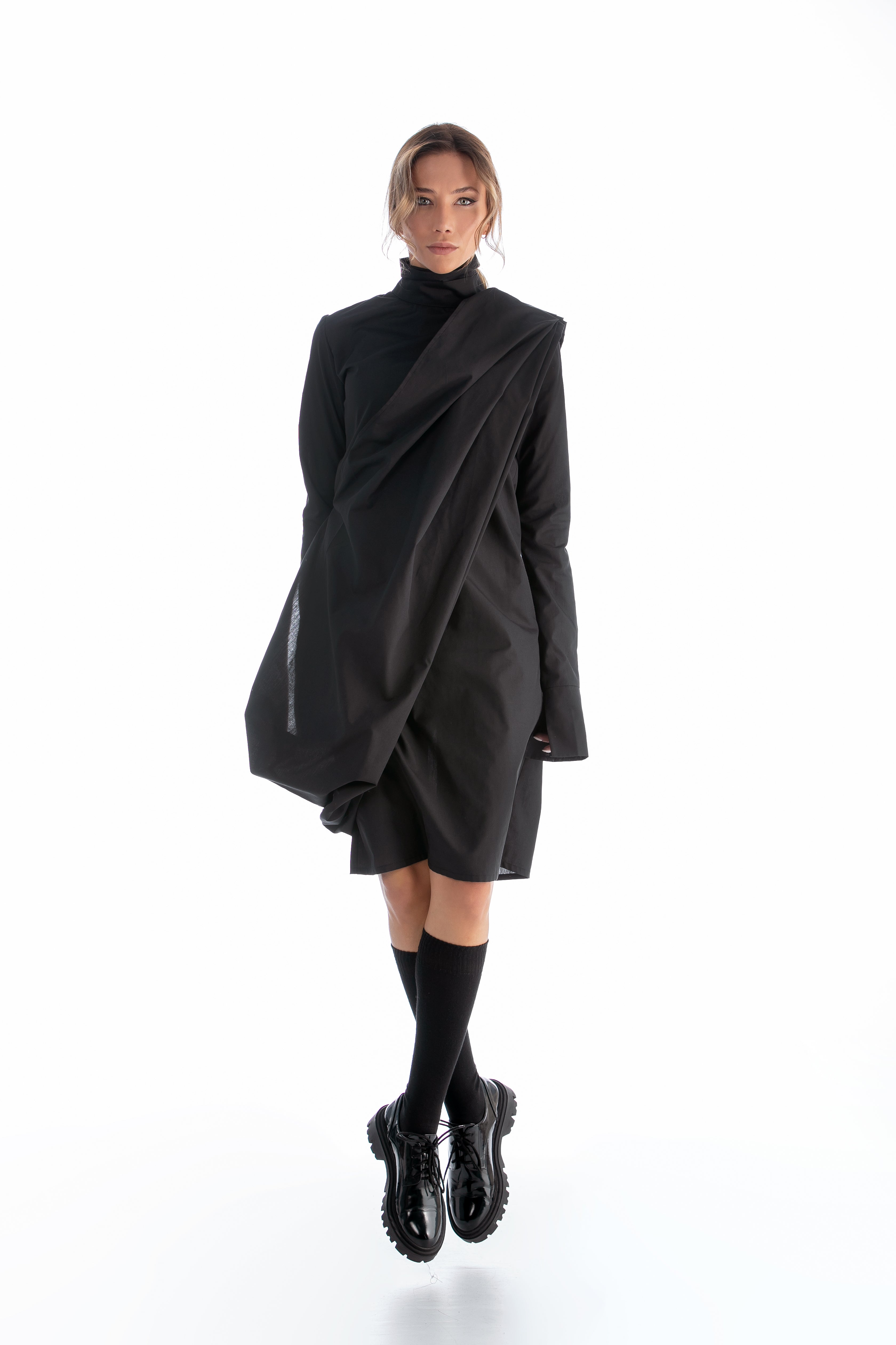 Longsleeve Turtleneck Dress in Black