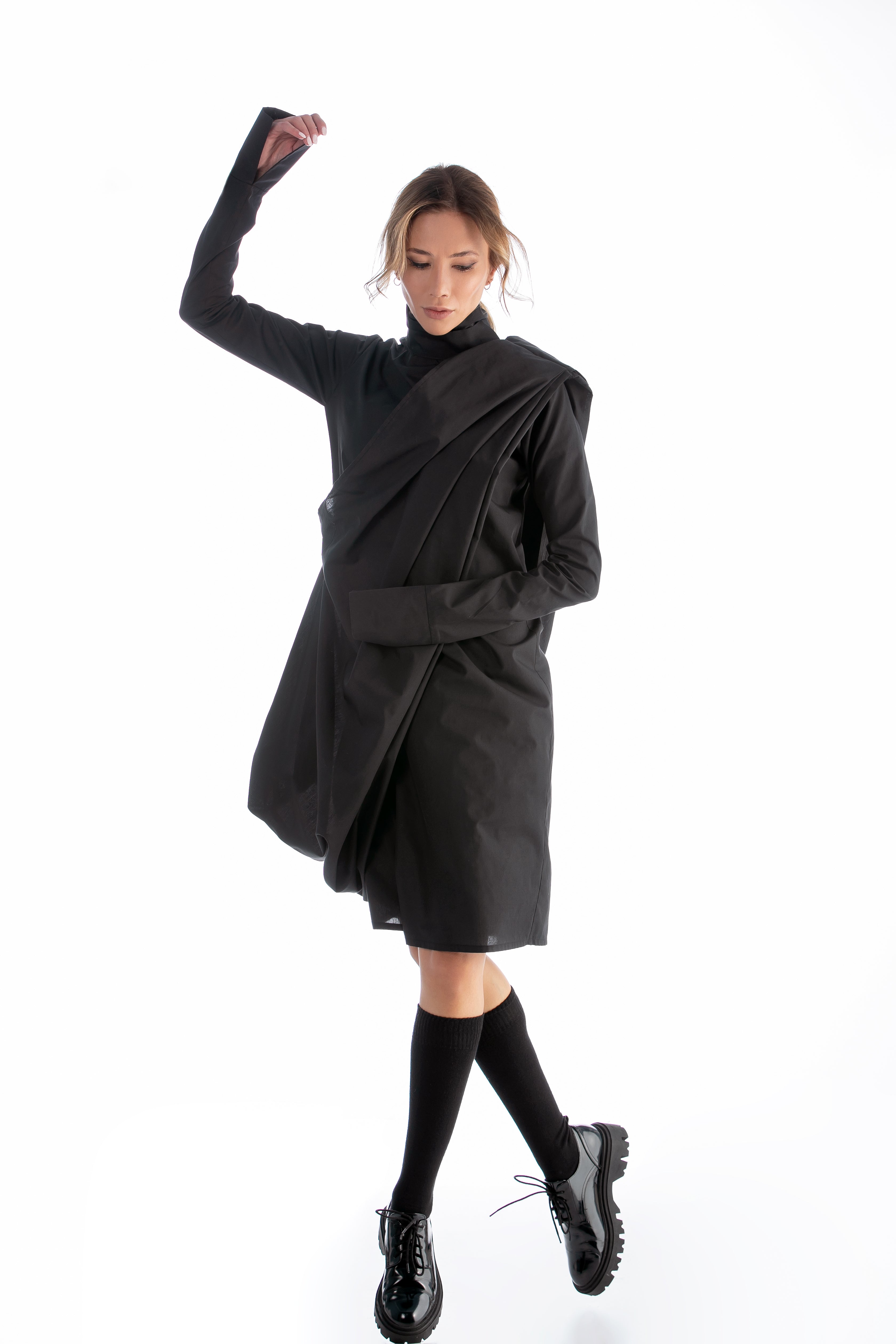 Longsleeve Turtleneck Dress in Black