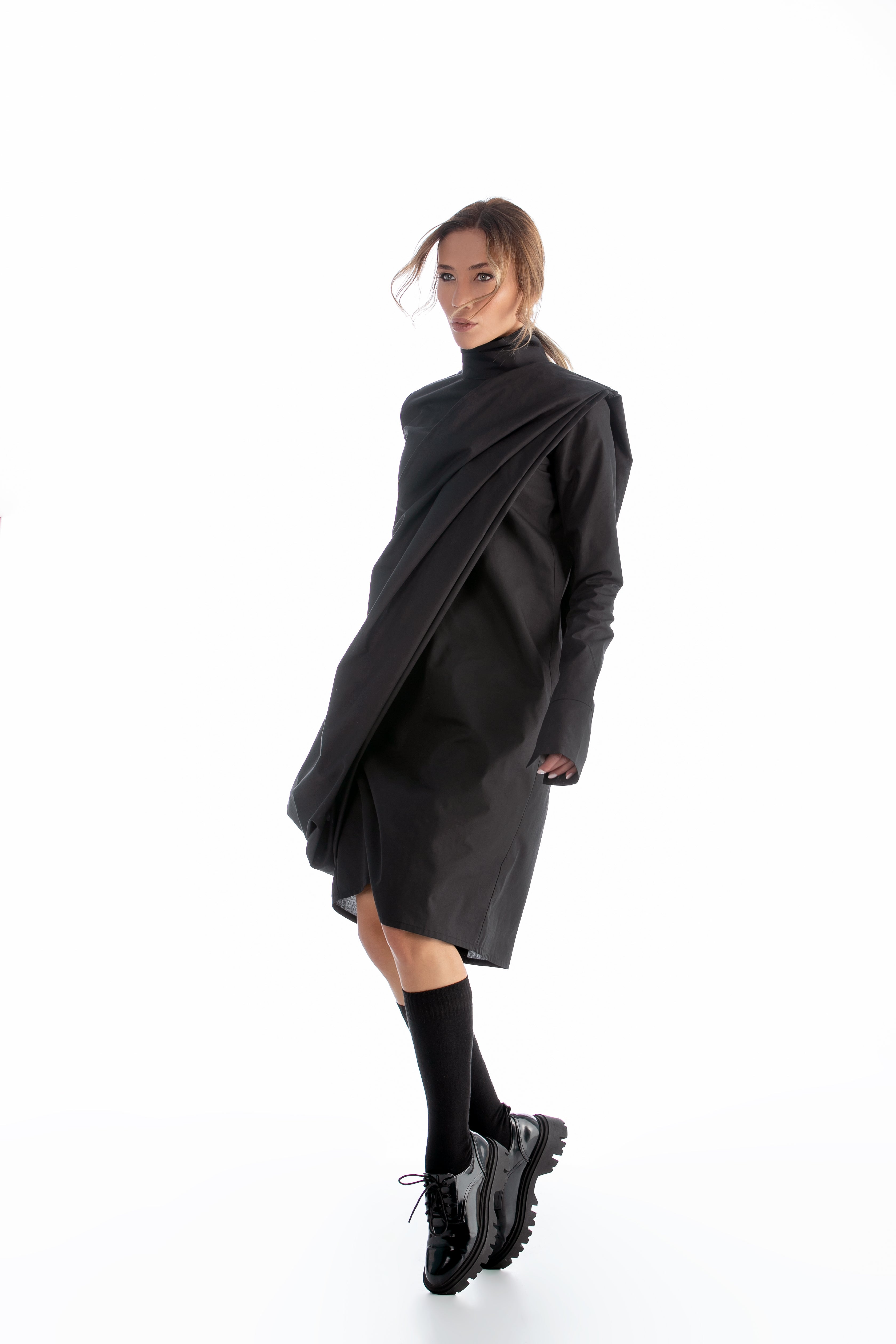 Longsleeve Turtleneck Dress in Black