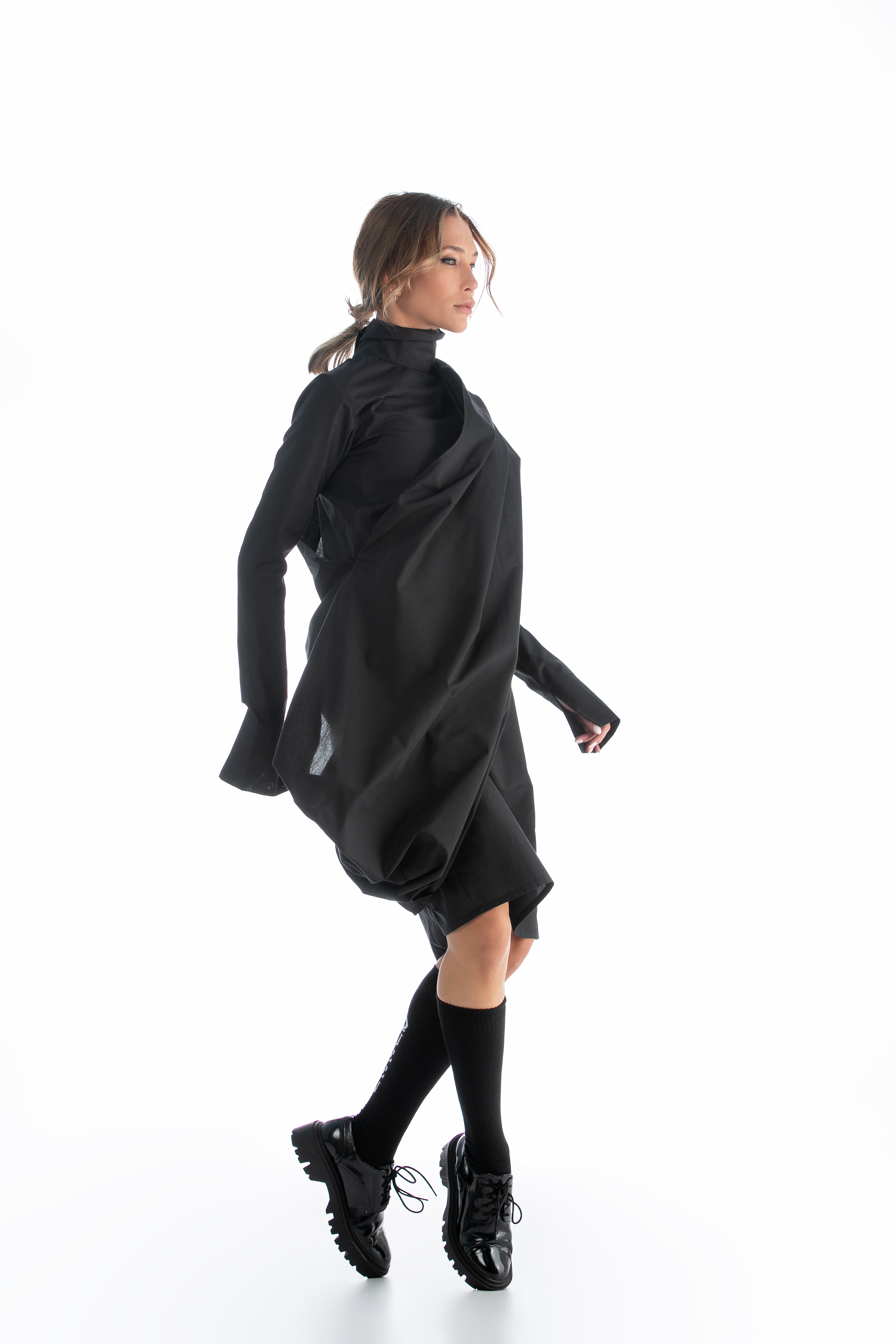 Longsleeve Turtleneck Dress in Black