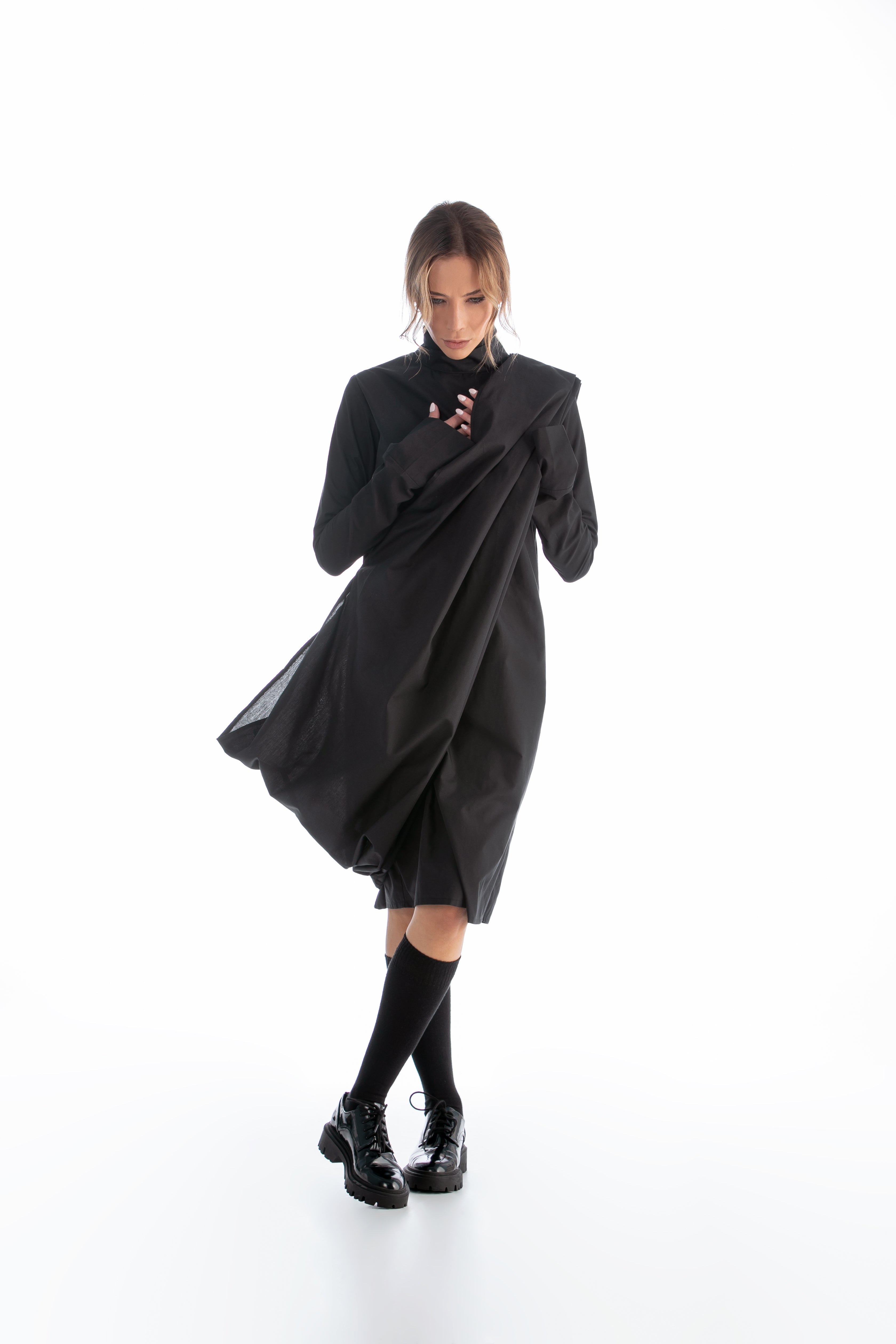 Longsleeve Turtleneck Dress in Black
