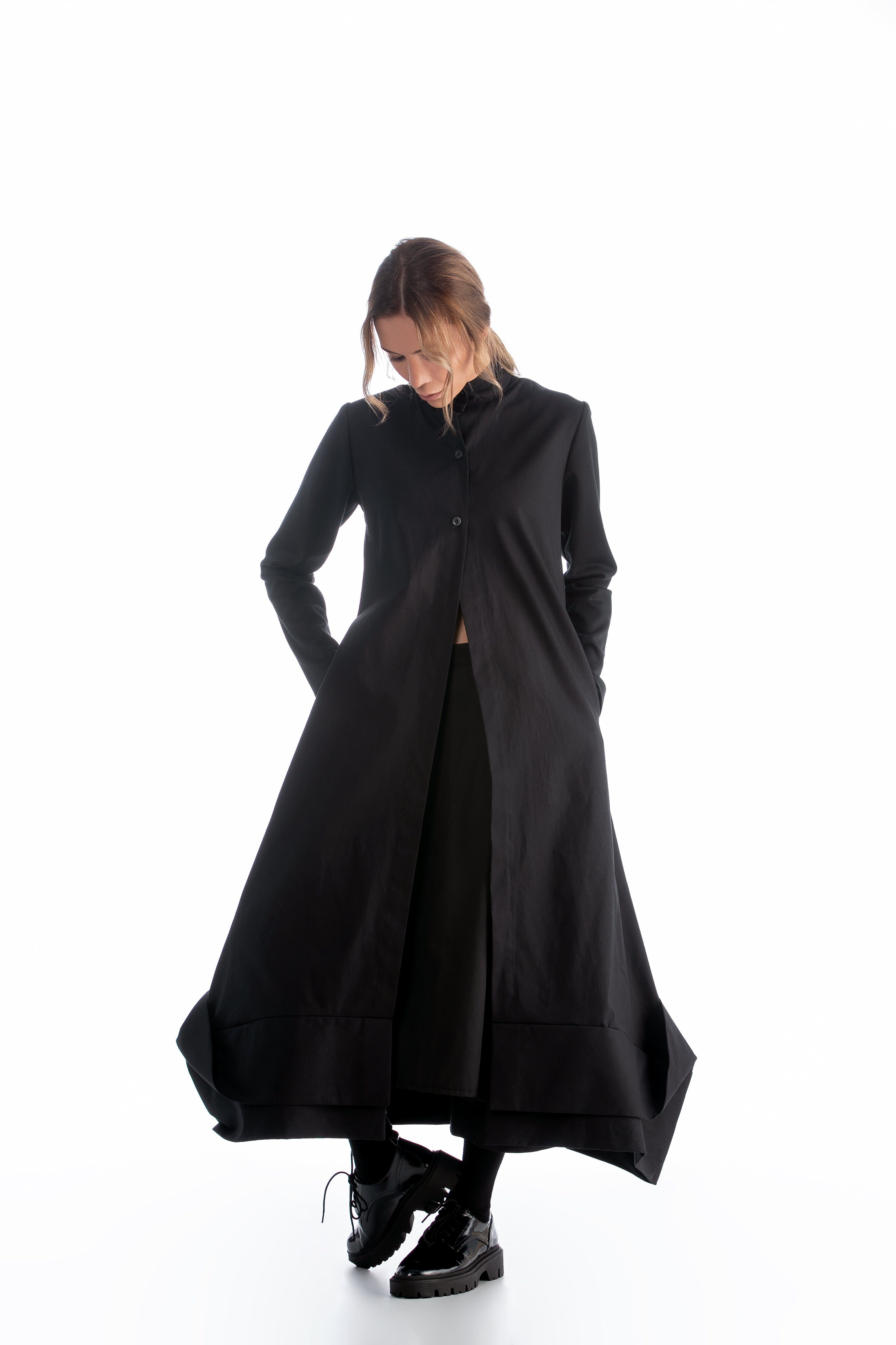 Long Deconstructed Jacket in Black