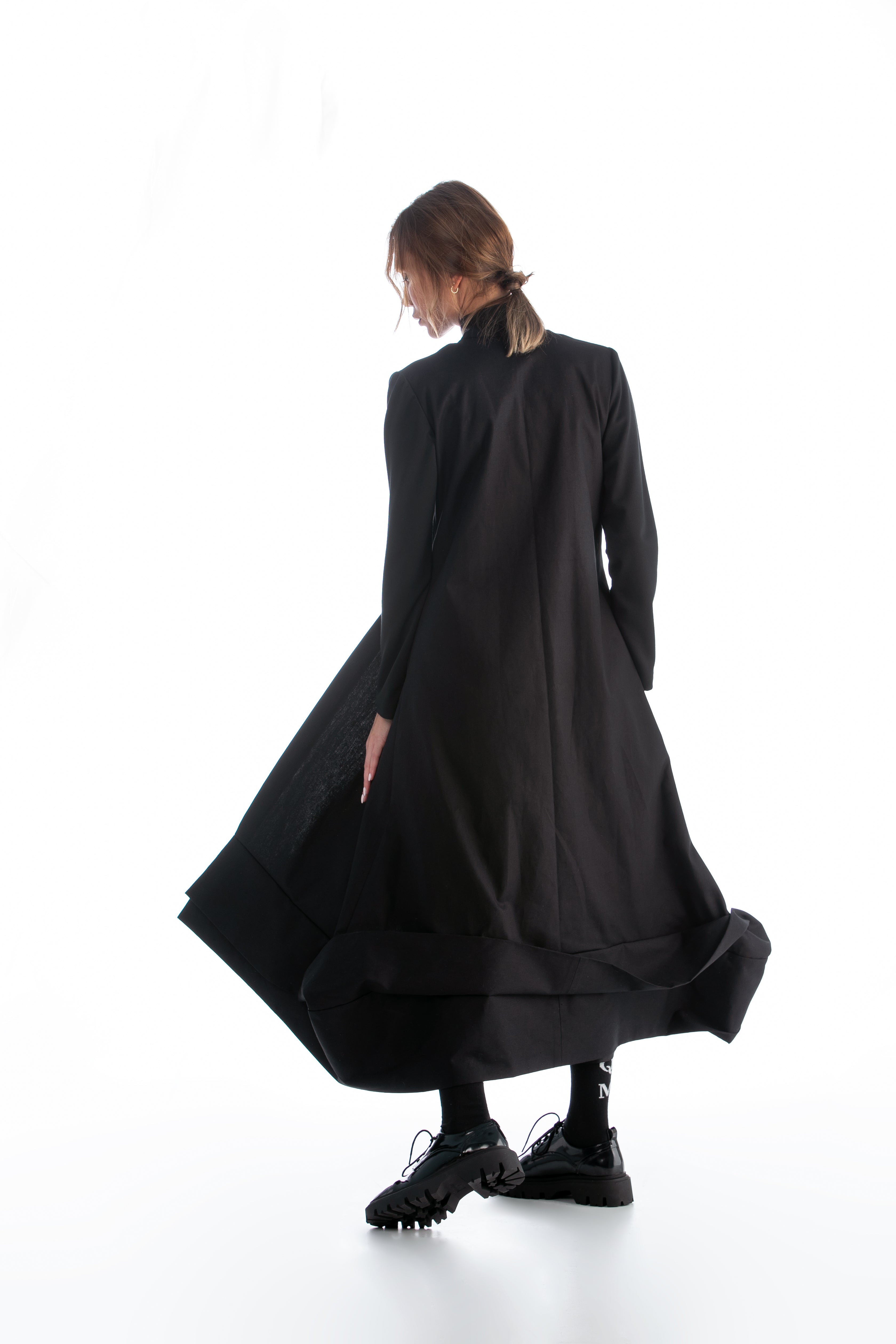 Long Deconstructed Jacket in Black