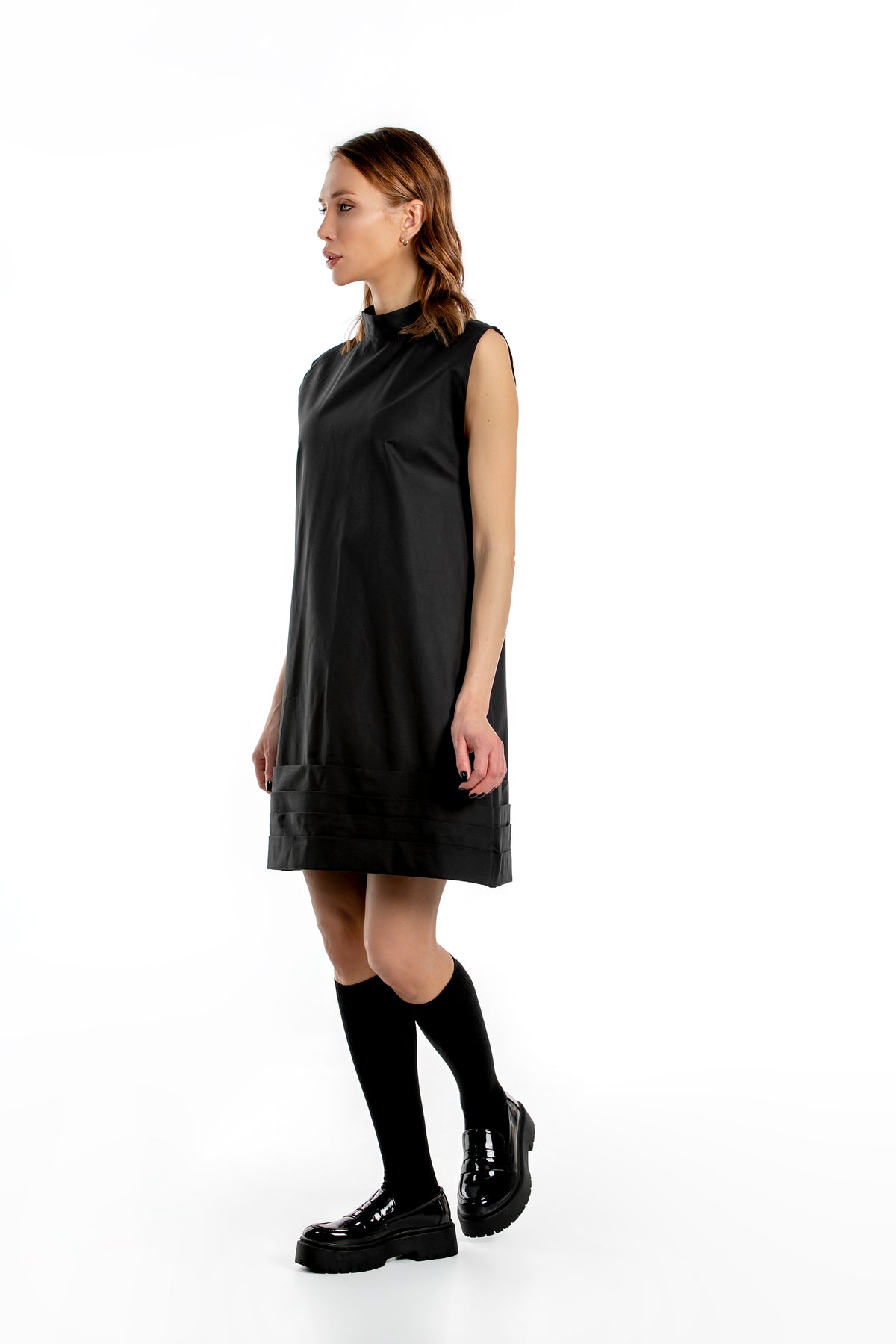 black mock neck dress Carmen Ruched Bodycon Mini  Shop American Threads Women's Trendy Online Boutique / L can be ironed up to 230F and dry cleaned Maven Mock Neck Mini Dress