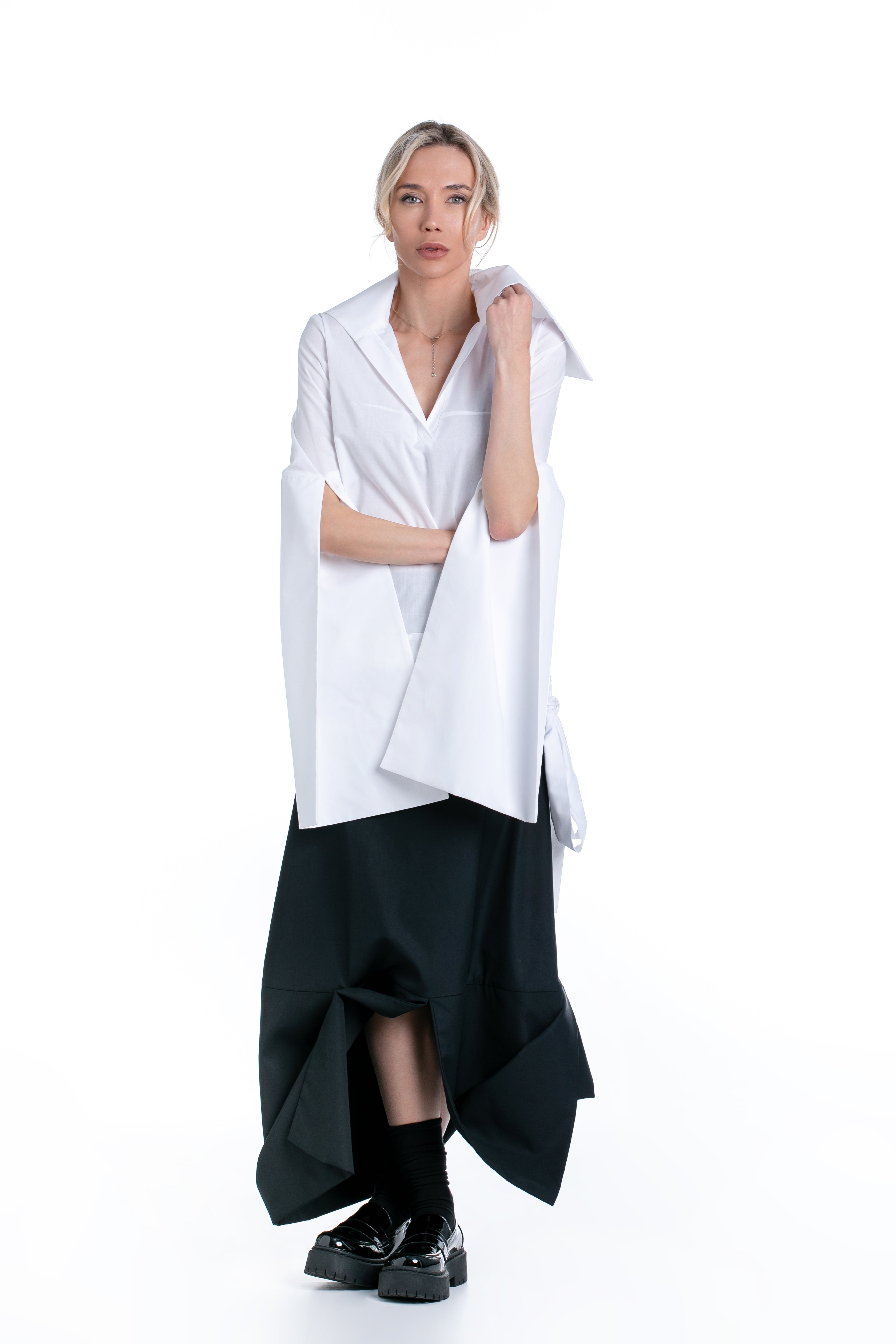 Black Maxi Skirt with Front Slit