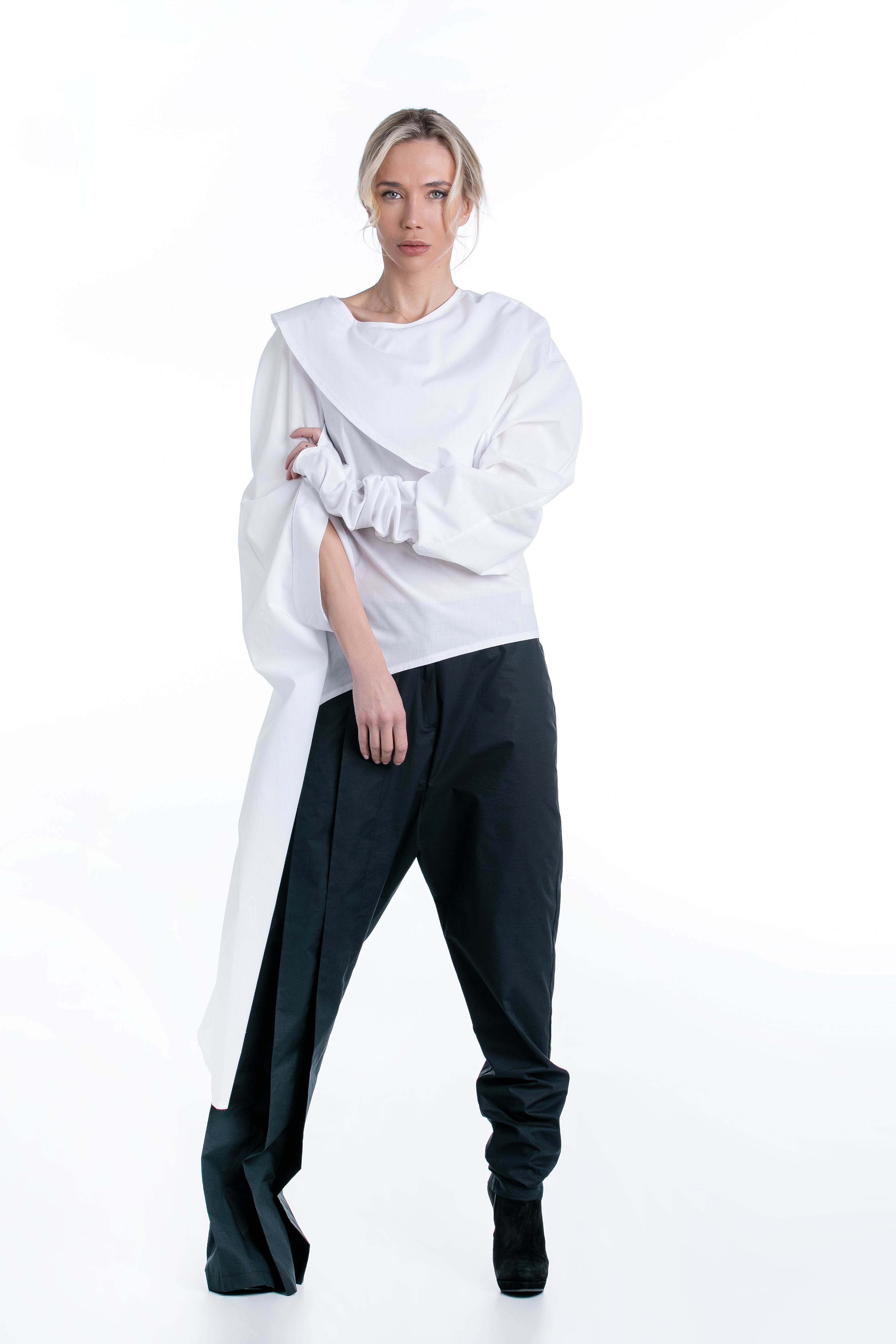 Cotton Shirt with Statement Sleeves