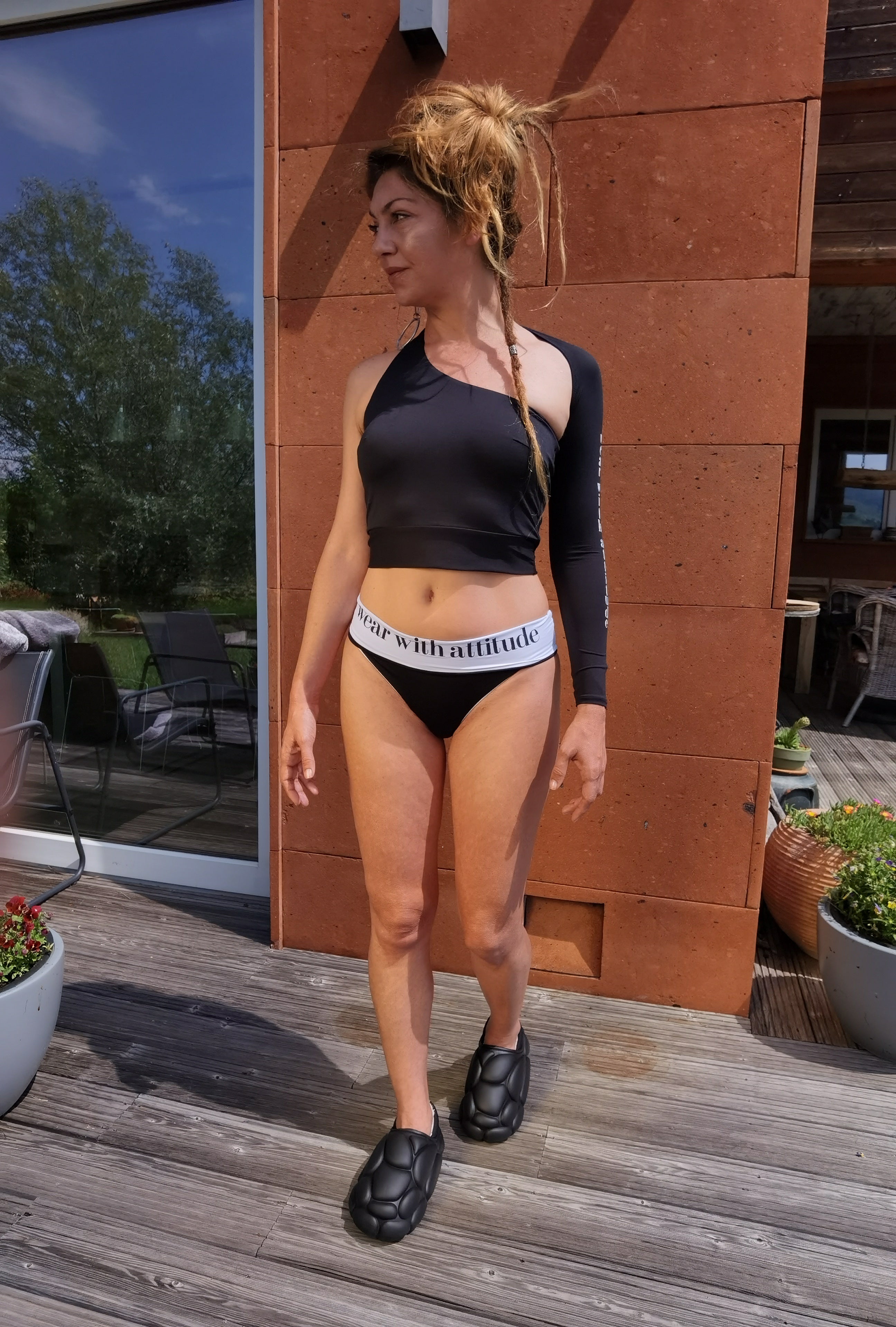 One Sleeve Crop Top and Bikinis