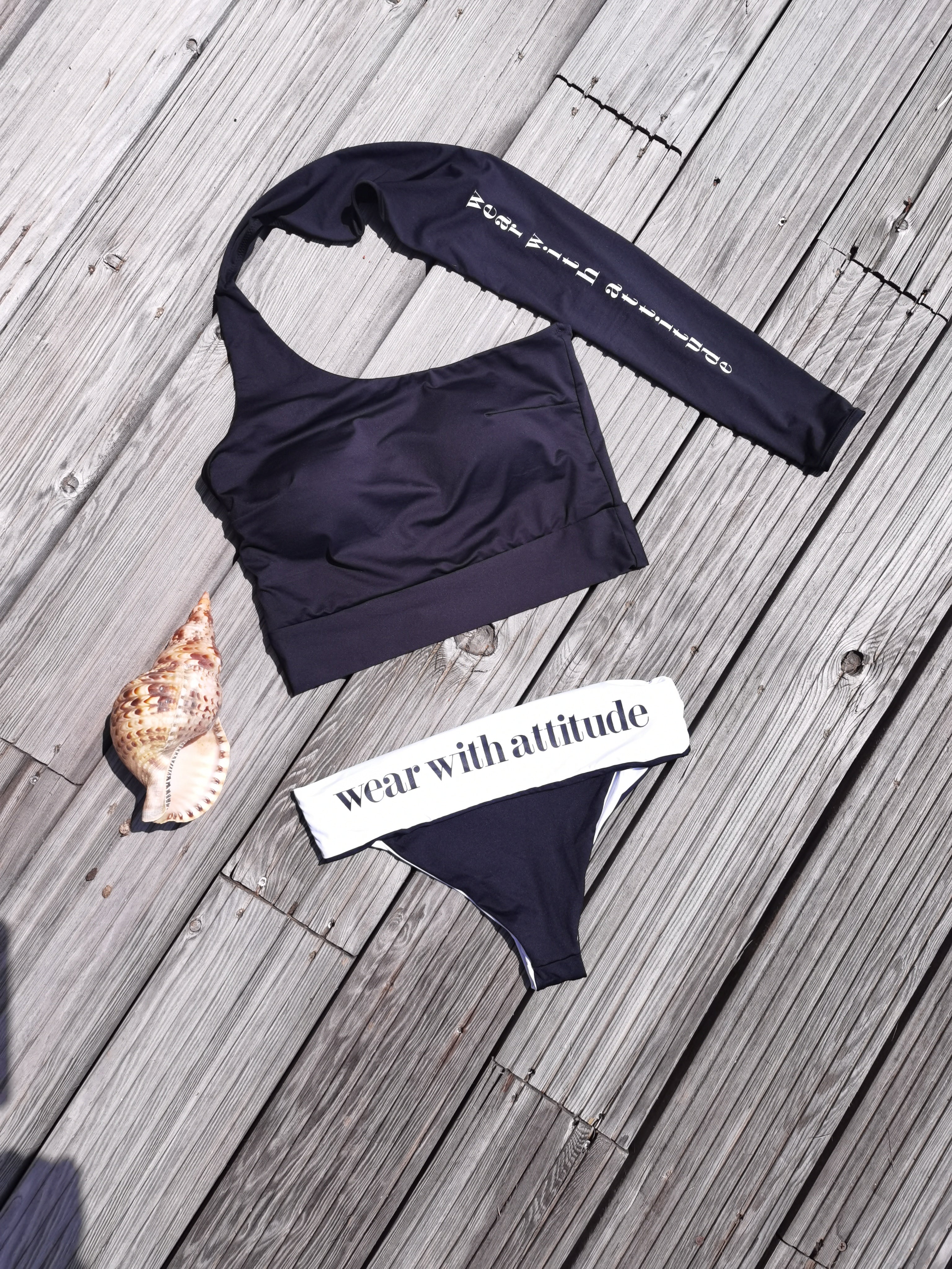 One Sleeve Crop Top and Bikinis