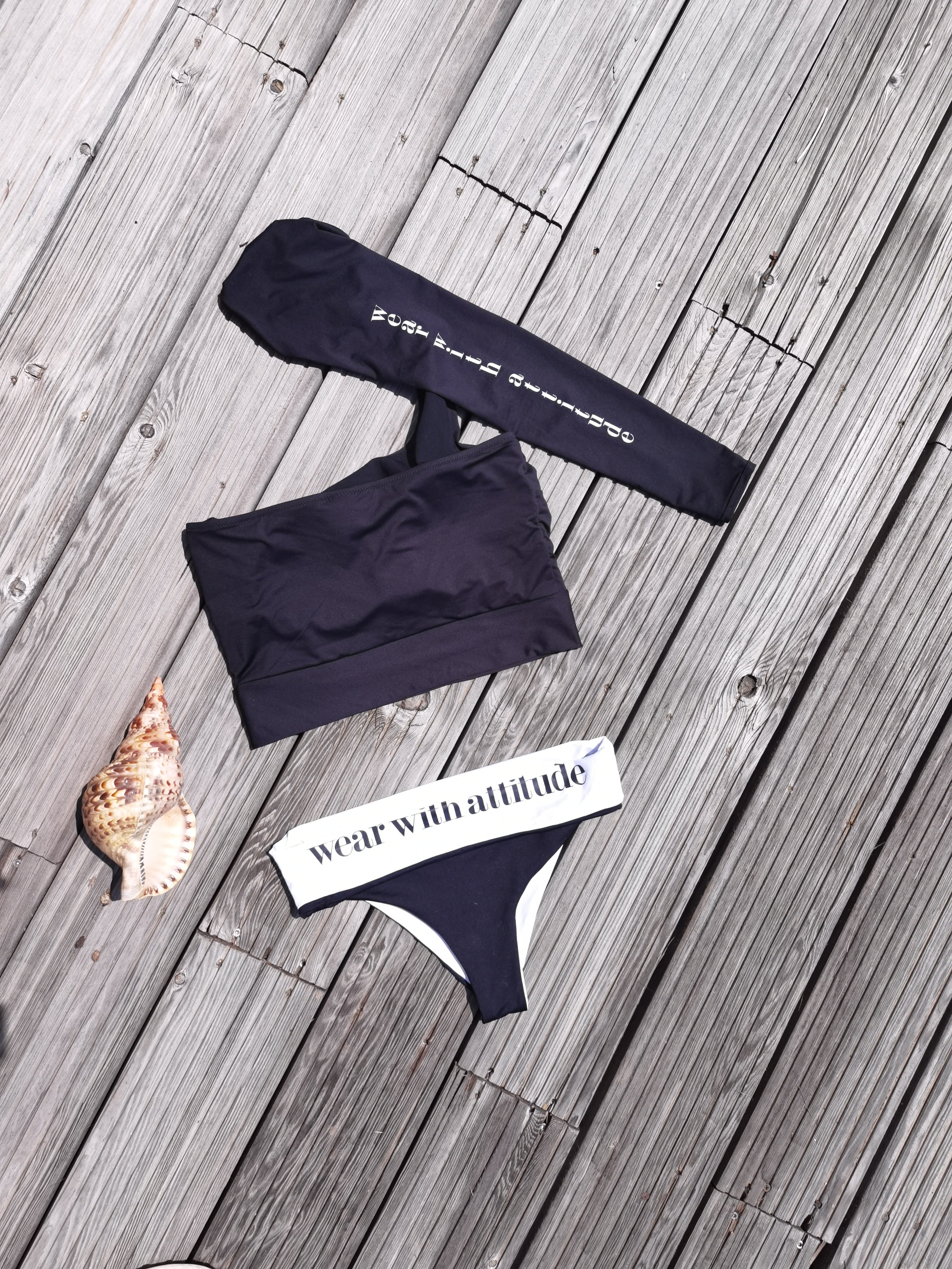 One Sleeve Crop Top and Bikinis