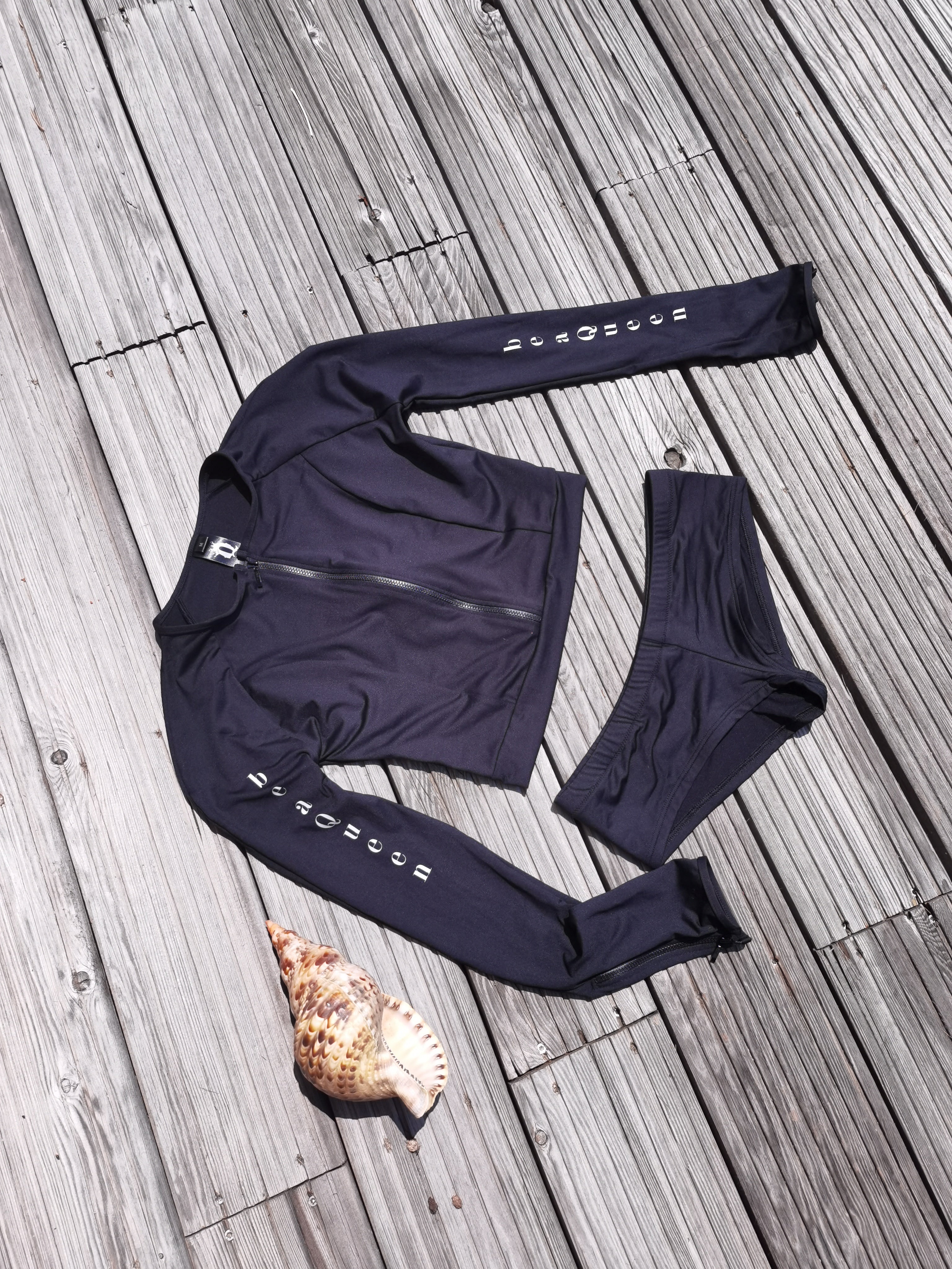 Long Sleeve Swim Top and Bikinis Set