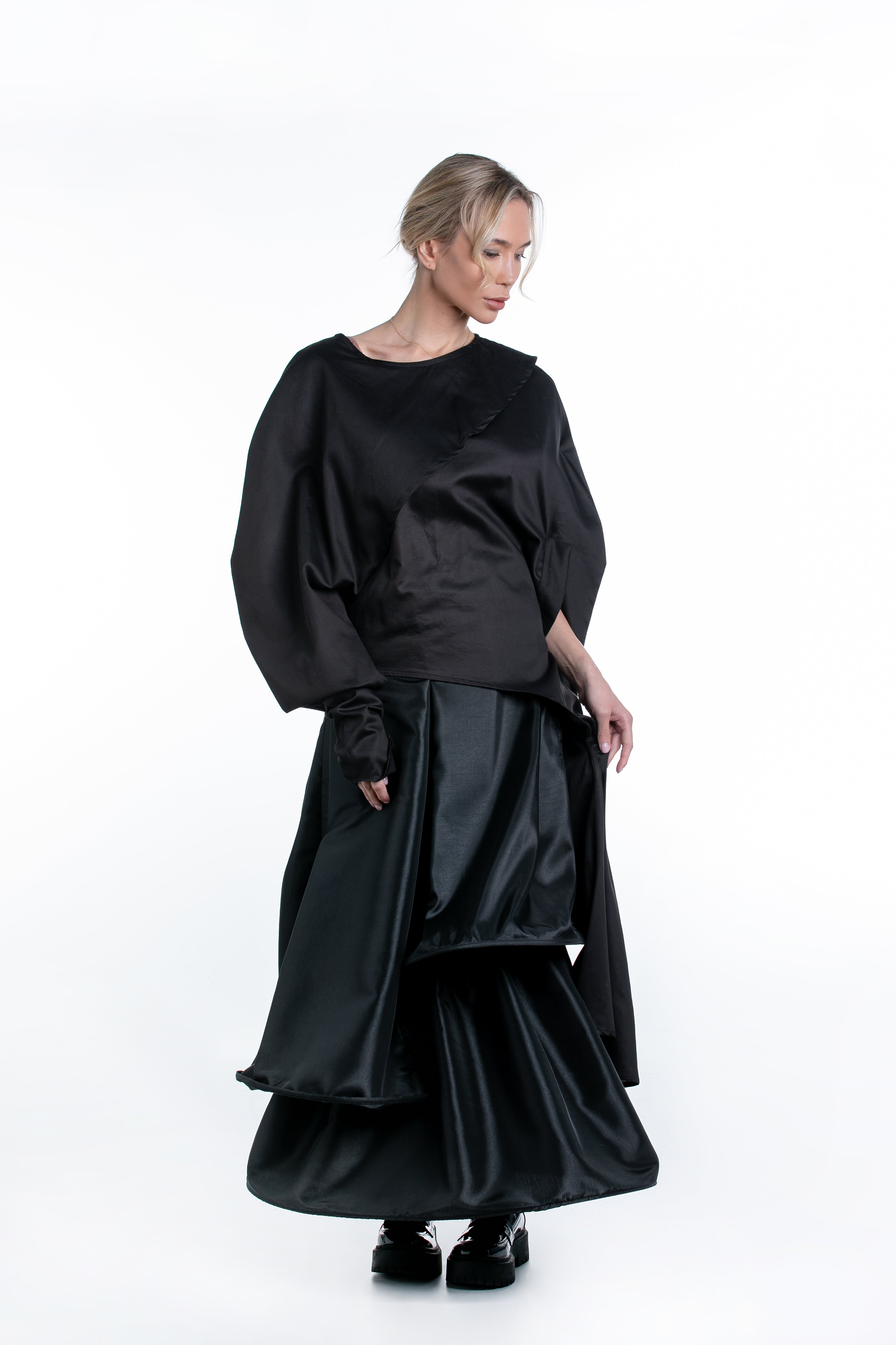 Taffeta Skirt with Deconstructed Layers
