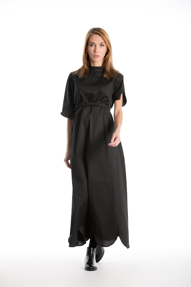 Short Sleeve Black Dress
