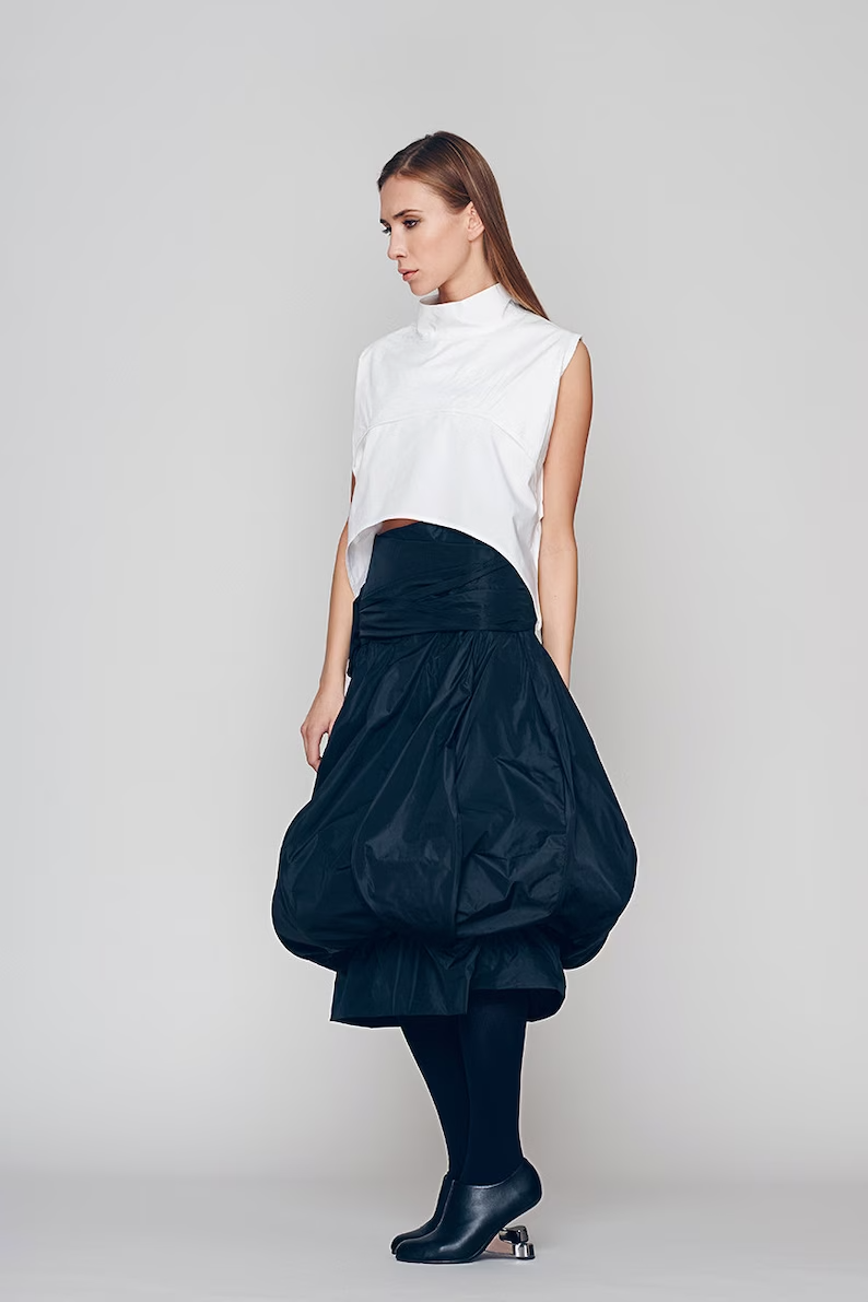 Navy Blue Bubble Skirt