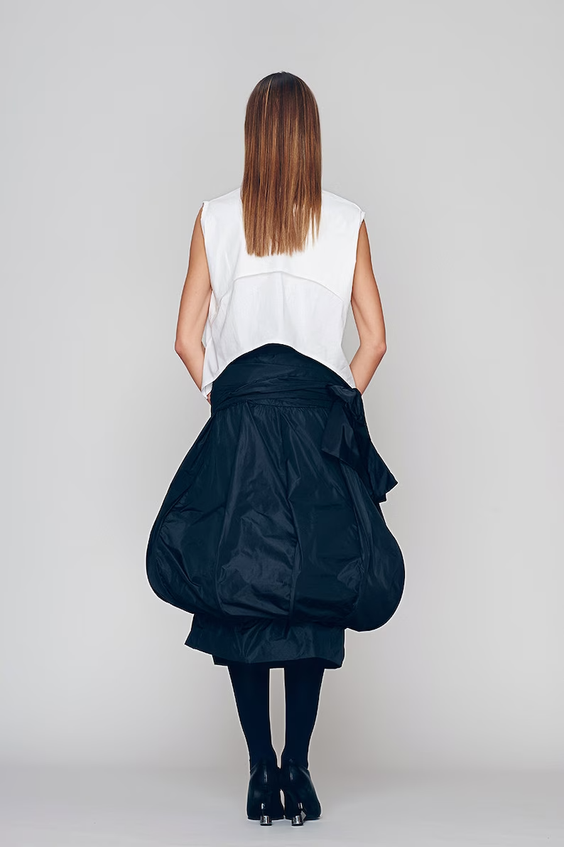 Navy Blue Bubble Skirt