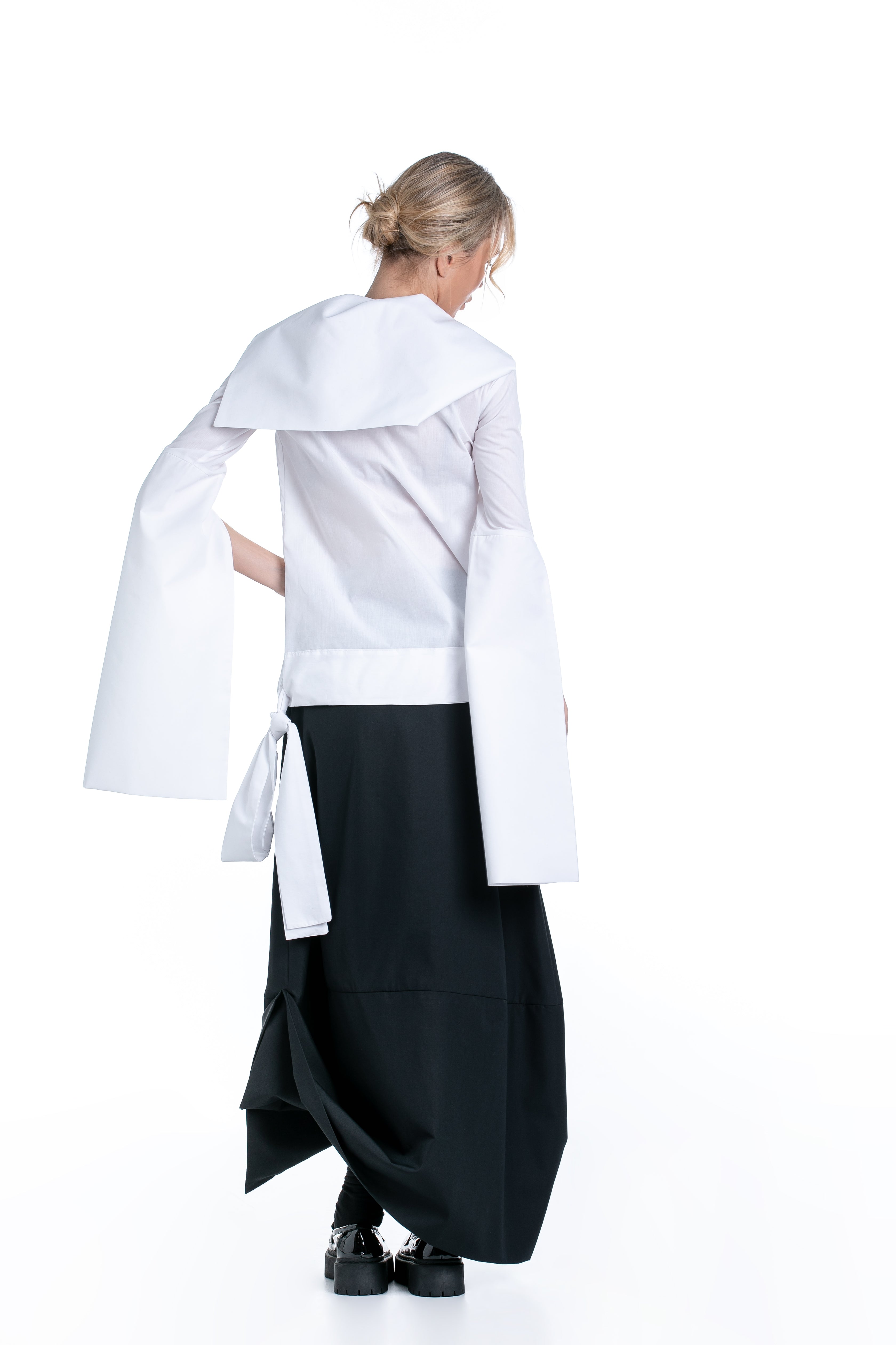 Black Maxi Skirt with Front Slit