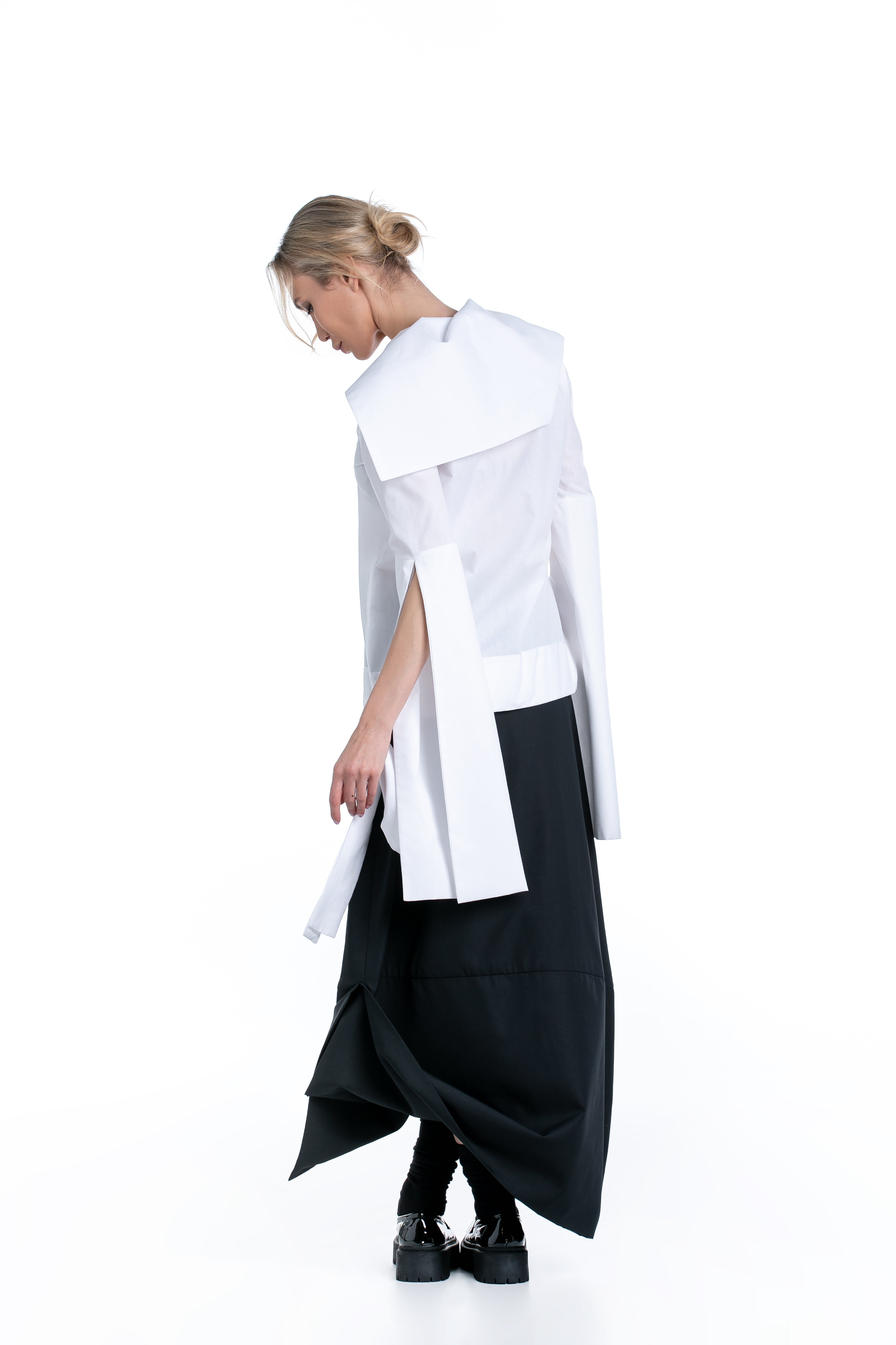 Black Maxi Skirt with Front Slit