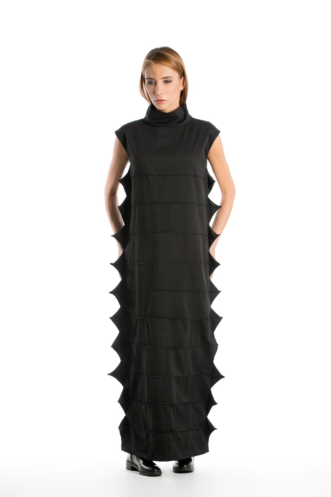 Long Deconstructed Black Dress