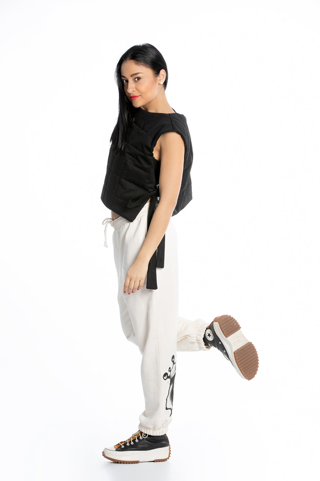 White Pants with MariaQueenMaria Logo