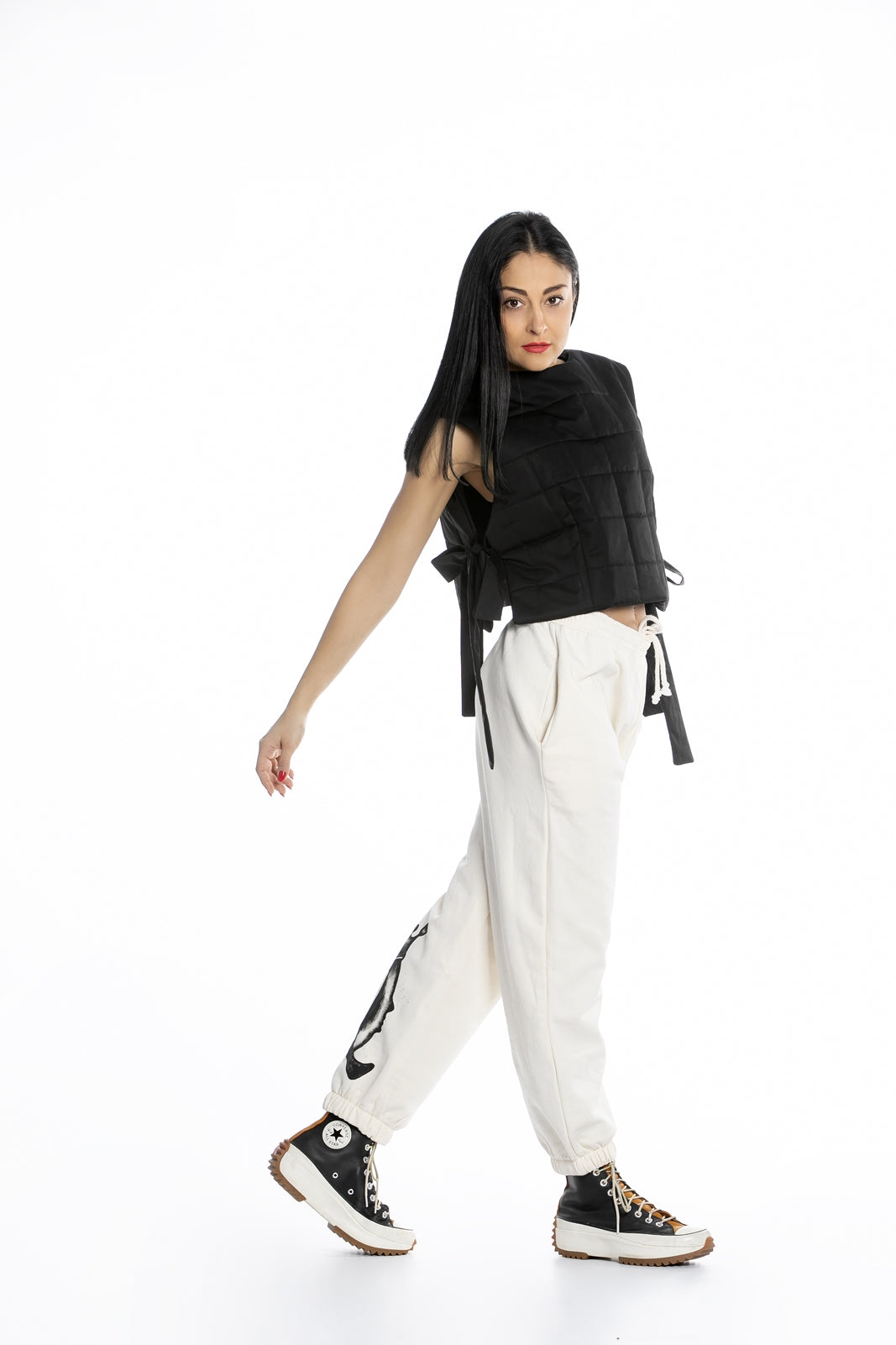 White Pants with MariaQueenMaria Logo