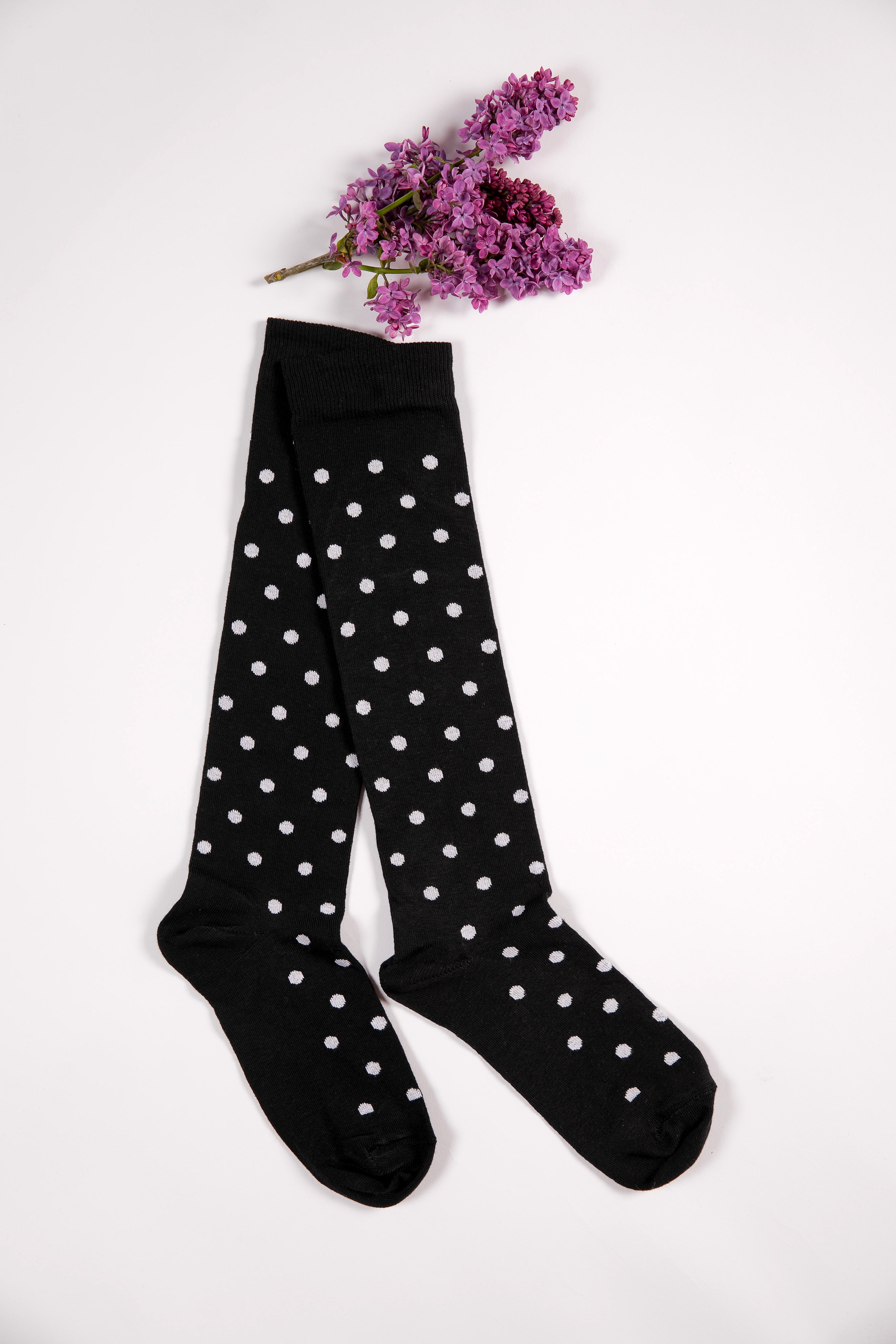 Polka Dot Socks in Black and White