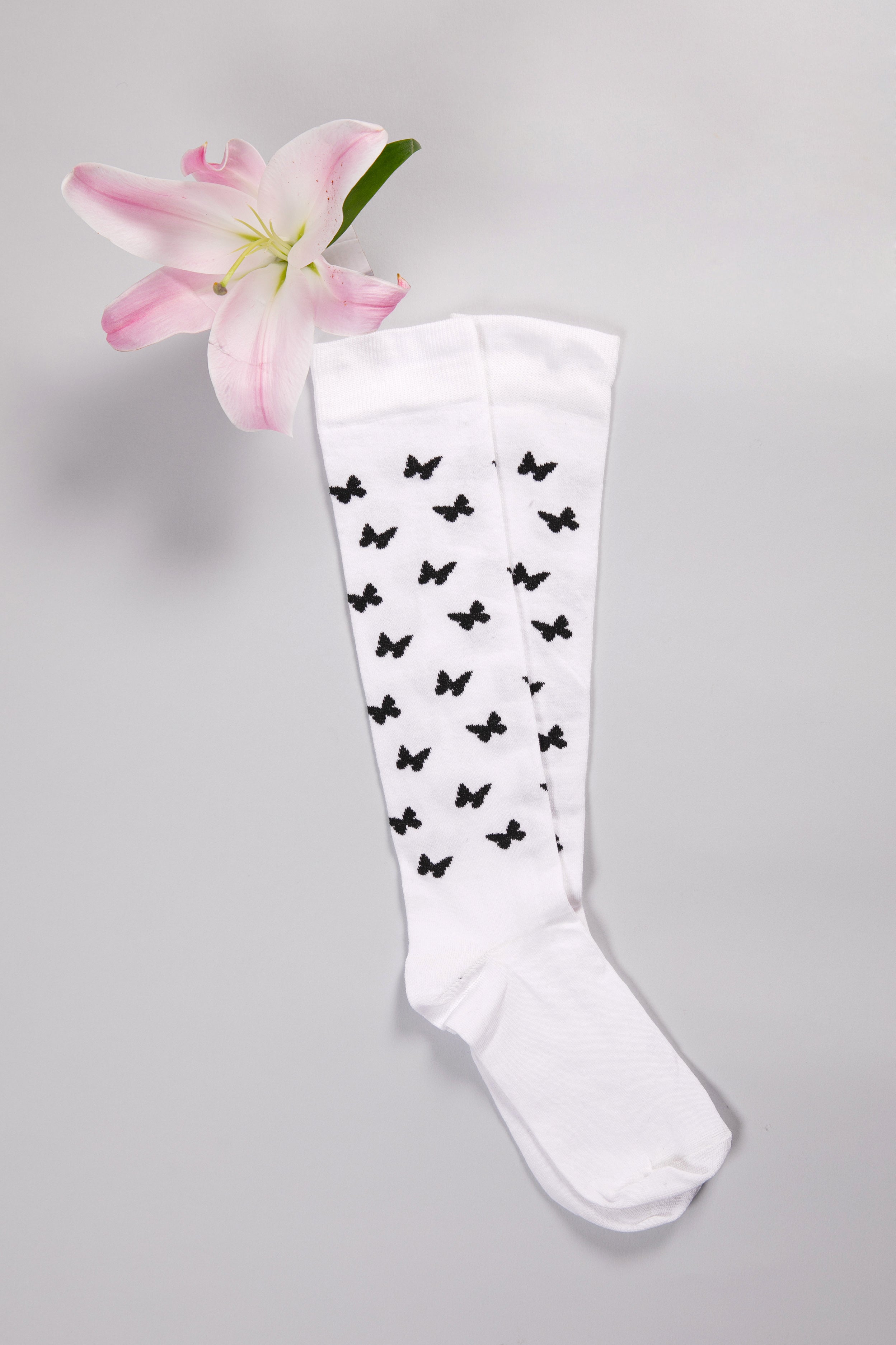 White Butterfly Socks