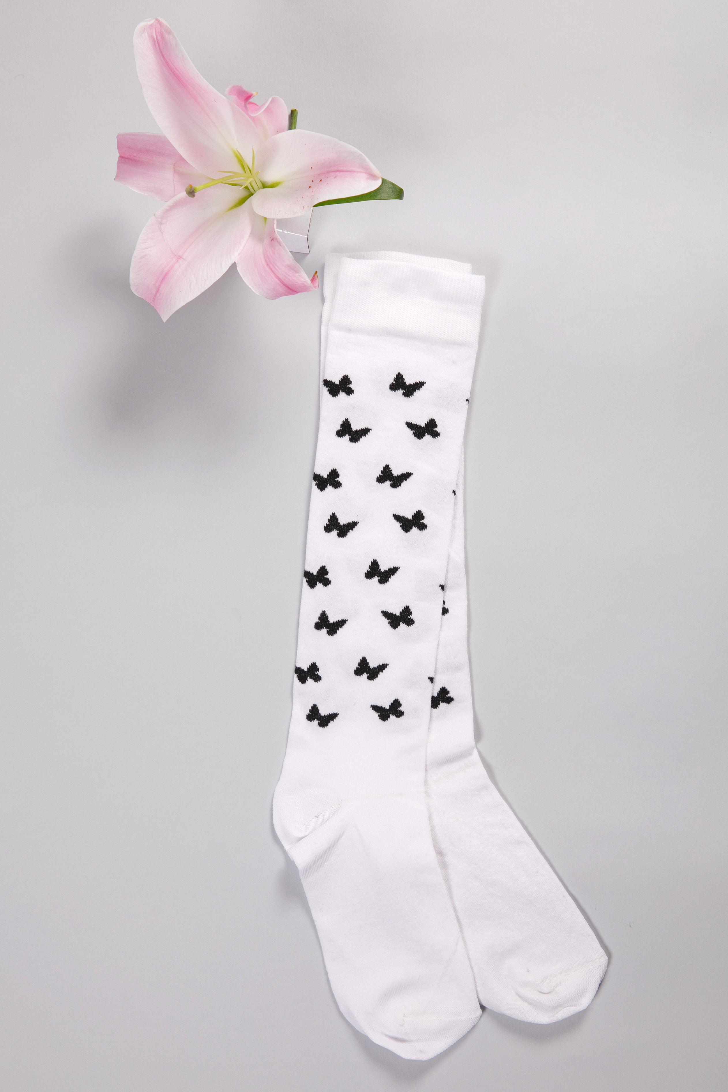 White Butterfly Socks