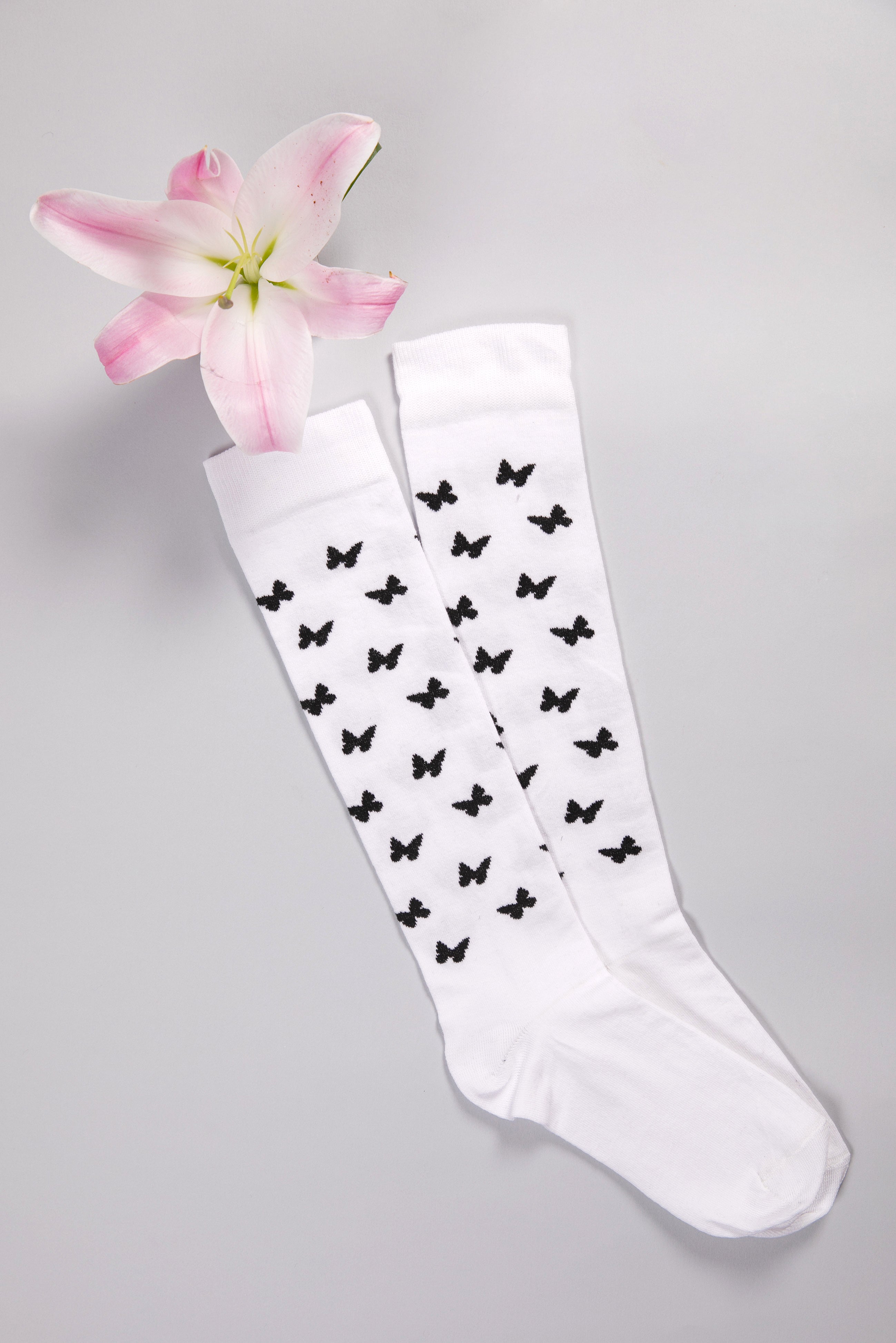 White Butterfly Socks