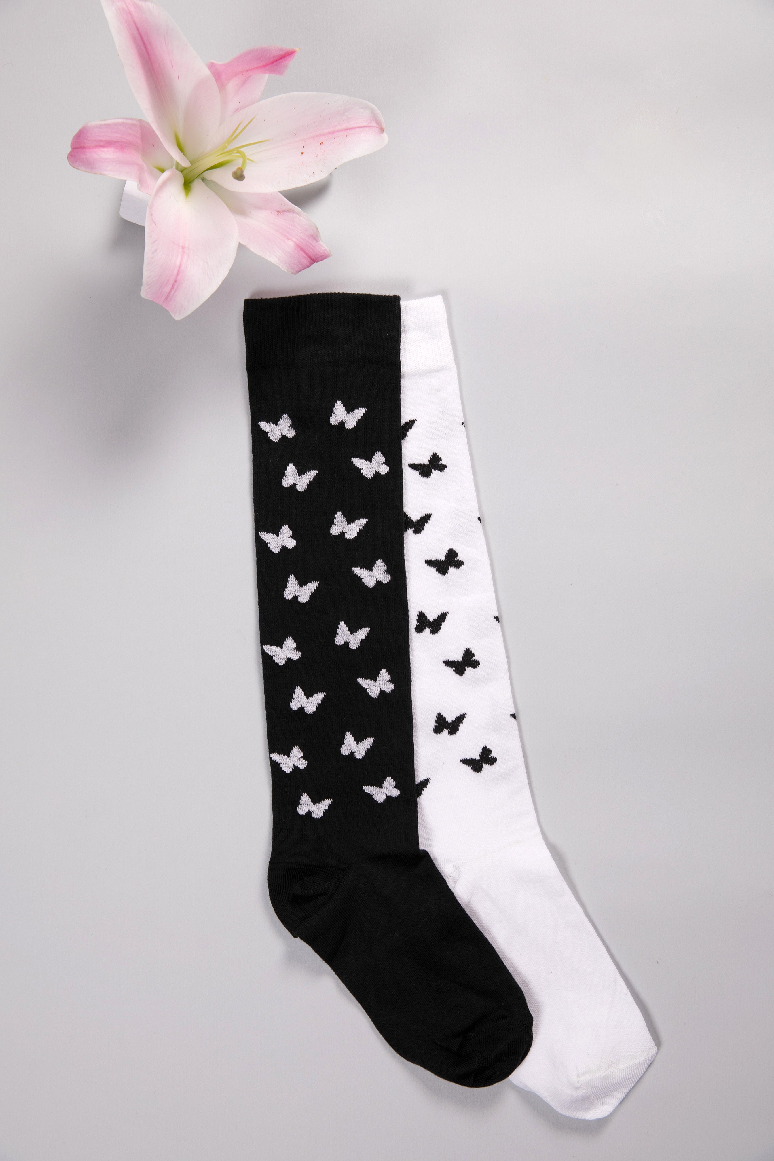 White Butterfly Socks