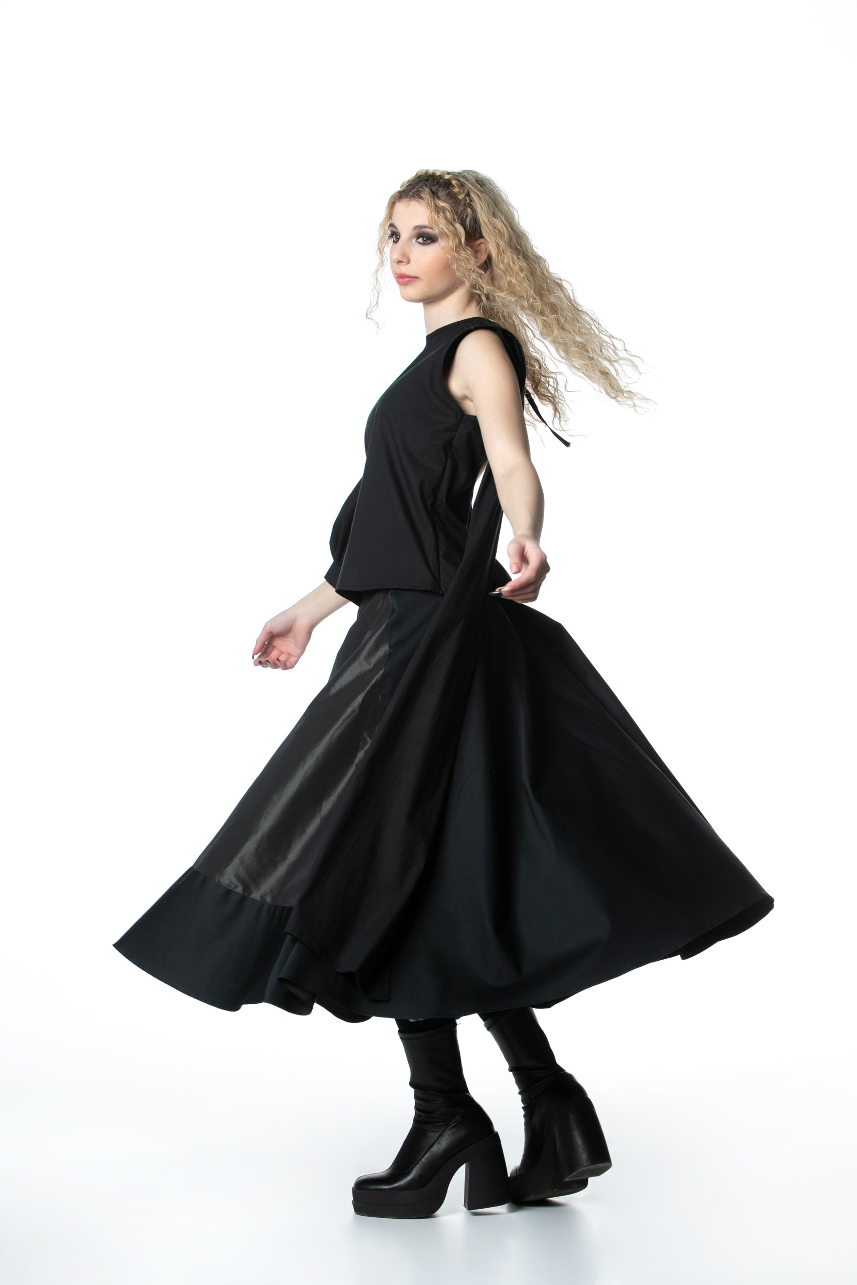 Cotton and Taffeta Skirt