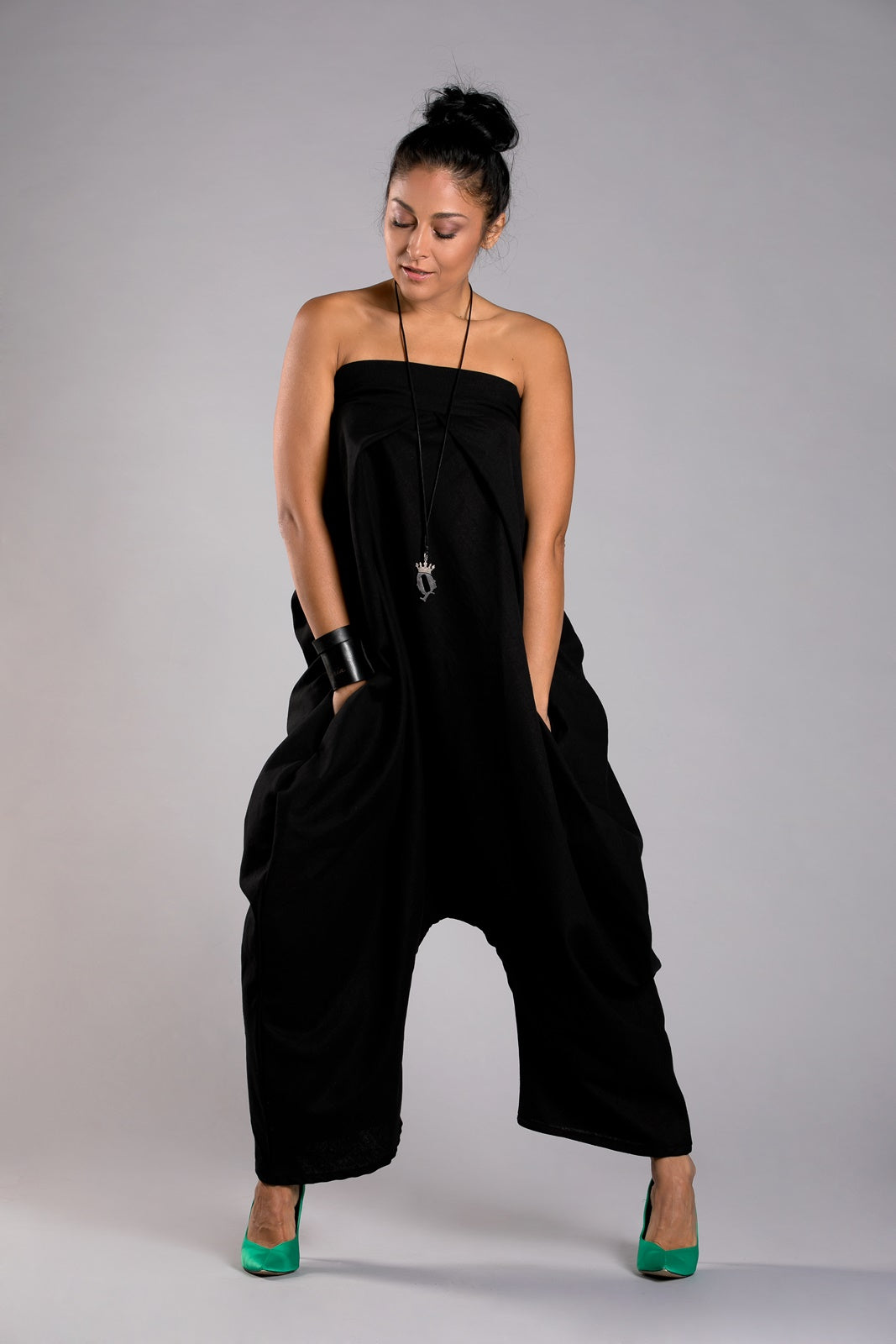 Sleeveless Cotton Jumpsuit