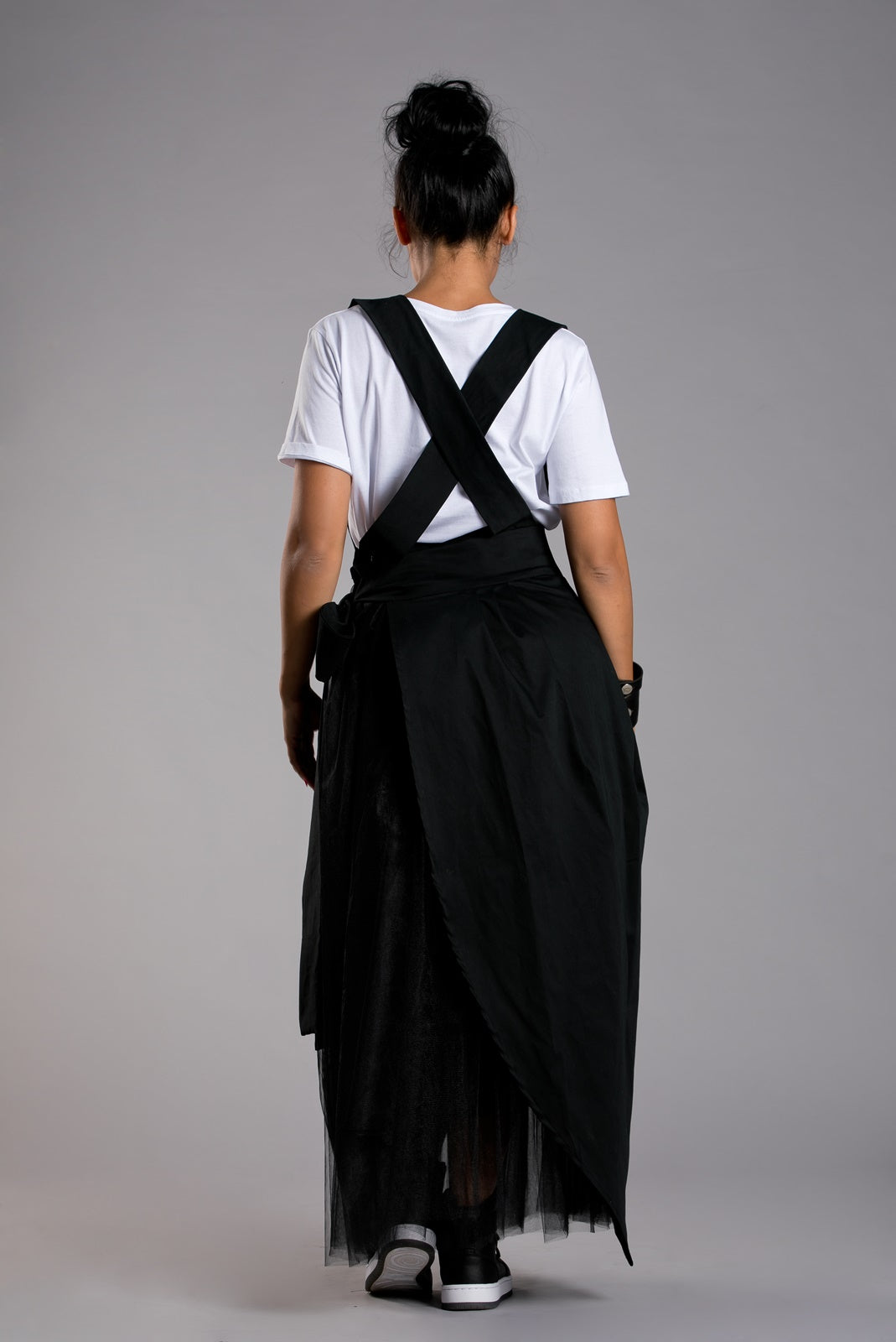 Black Maxi Skirt with Suspenders